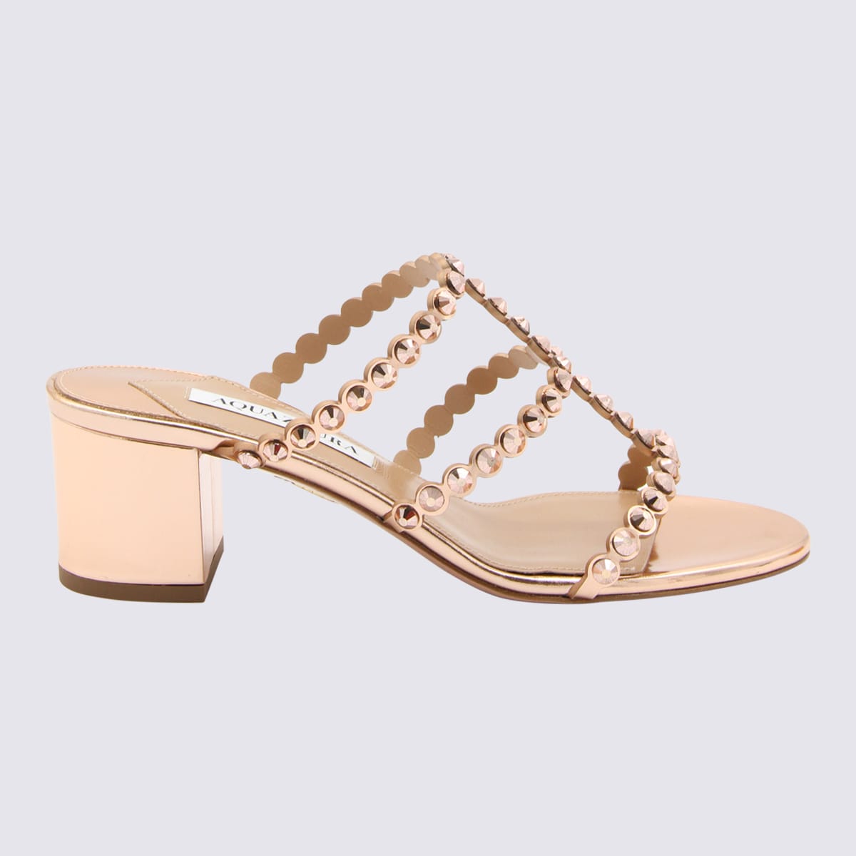 Rose Gold Leather Tequila Sandals