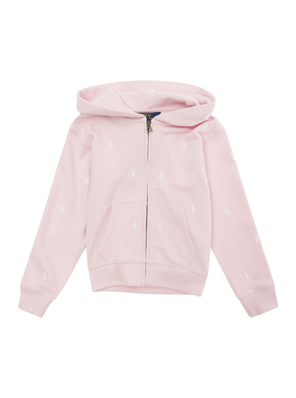 Ralph Lauren Kids' Pink Hoodie With Embroidered Pony In Cotton Blend Girl In Rosa