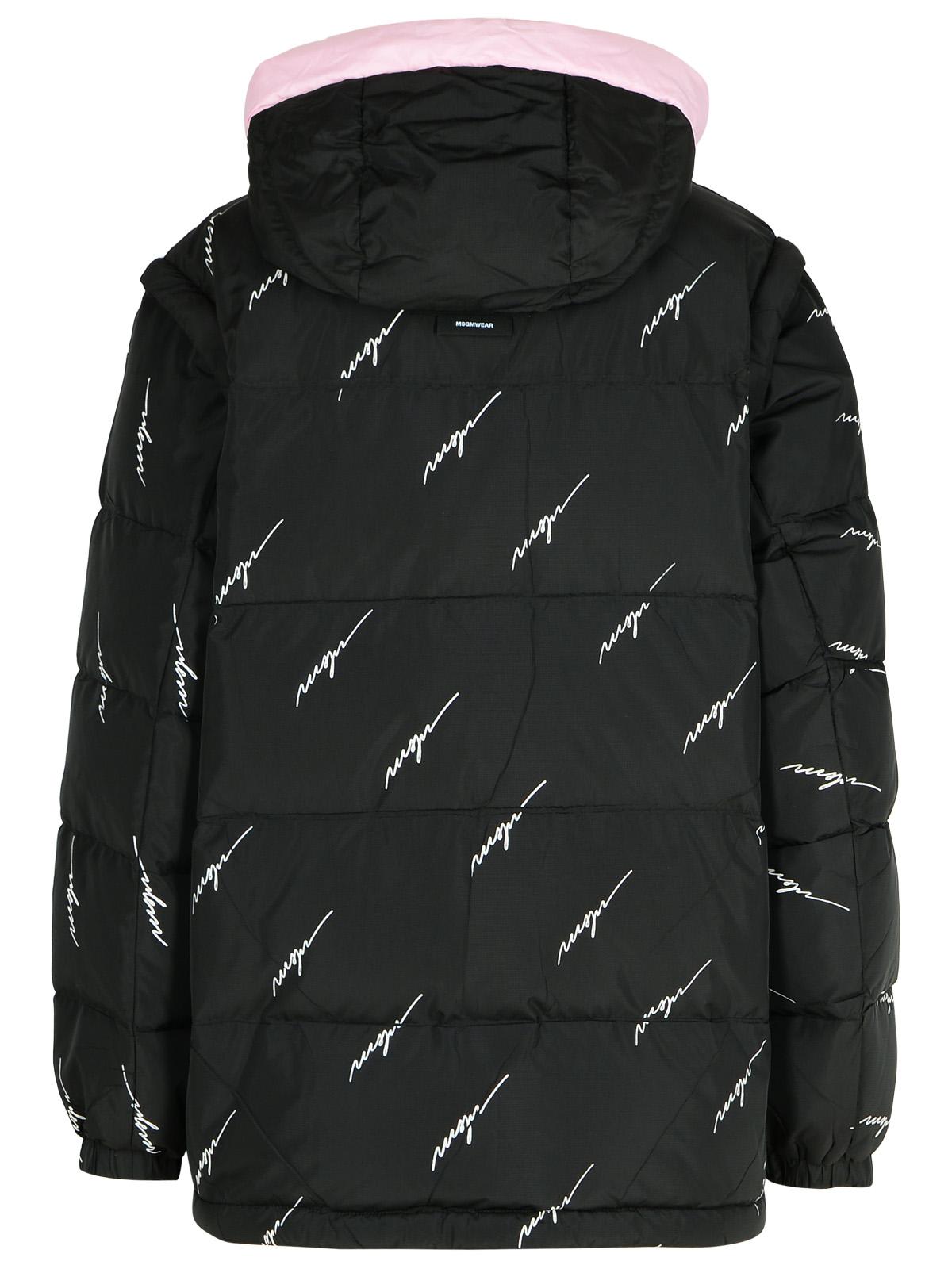 Shop Msgm Black Polyester Down Jacket