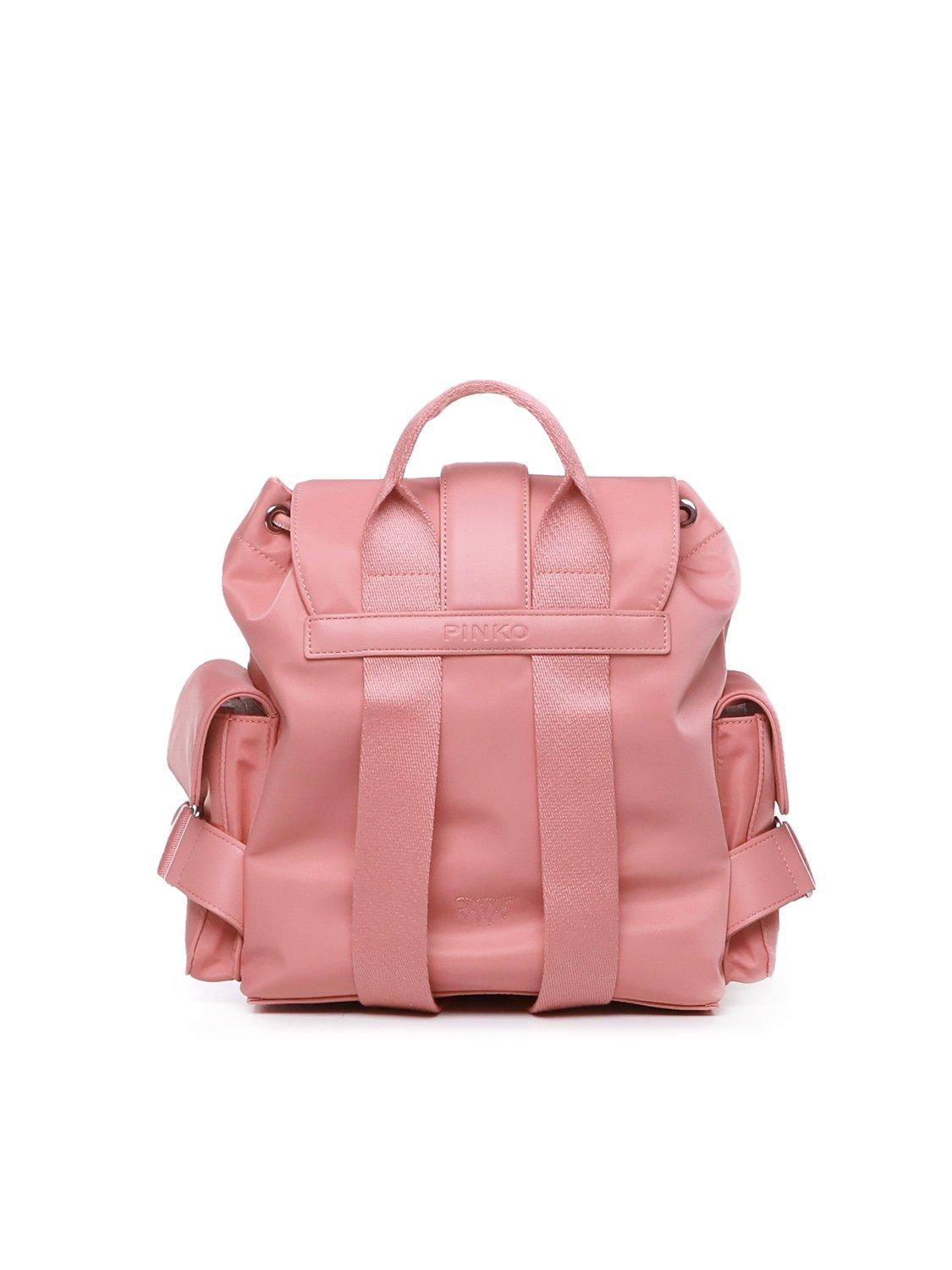 Shop Pinko Pocket Detailed Backpack In Rosa Marino-shiny Nickel