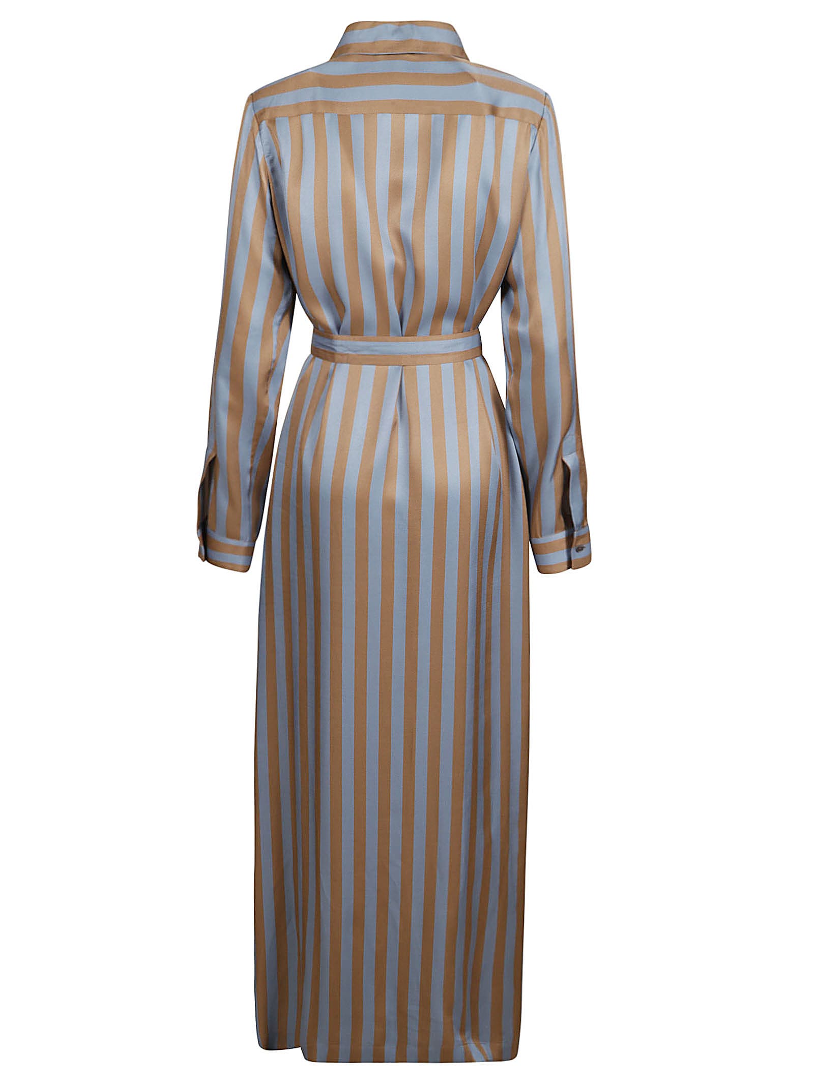 Shop Aspesi Stripe Print Long Dress In Riga Avio