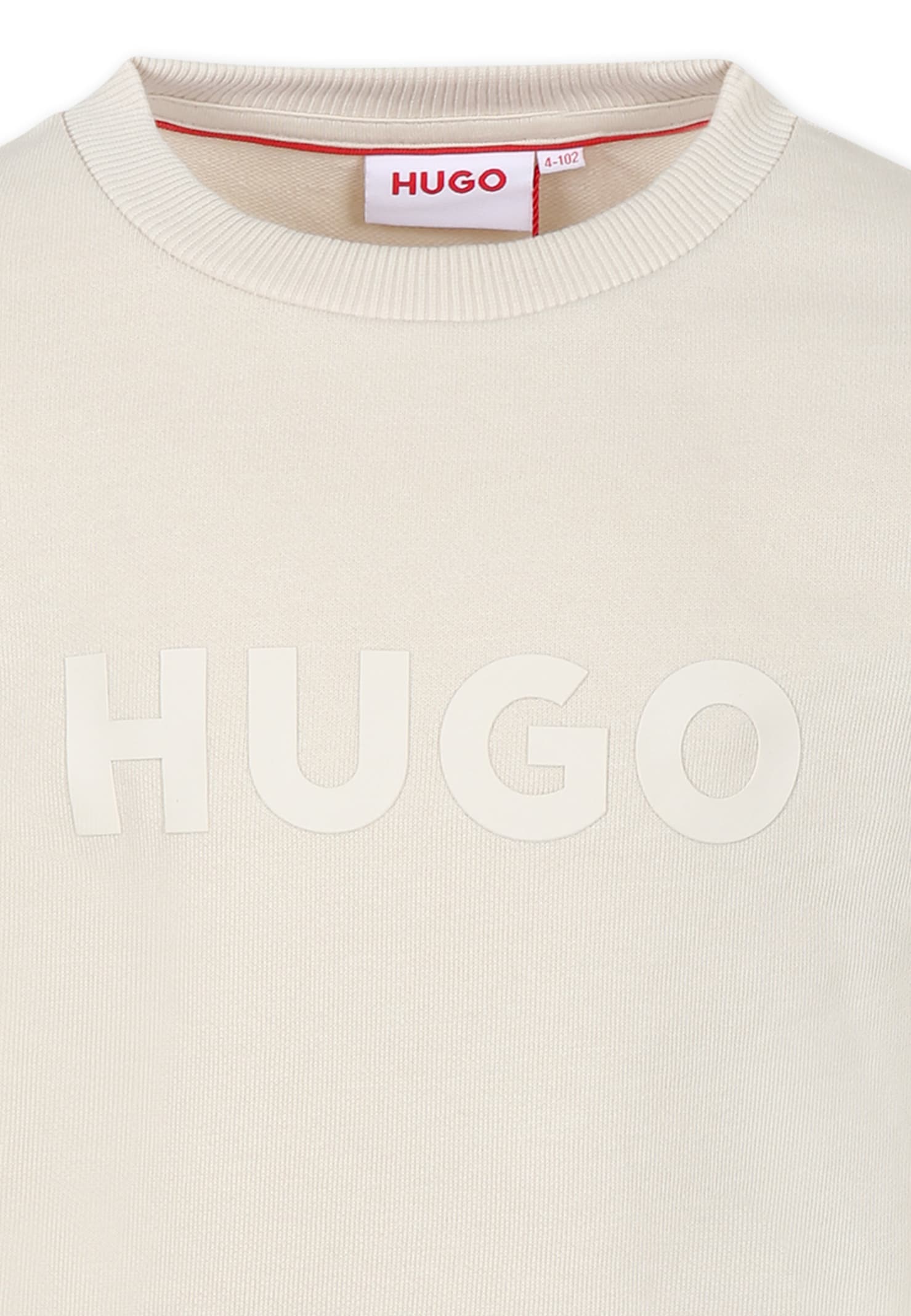 Hugo Boss Beige Sweatshirt For Girl With Logo In Beige
