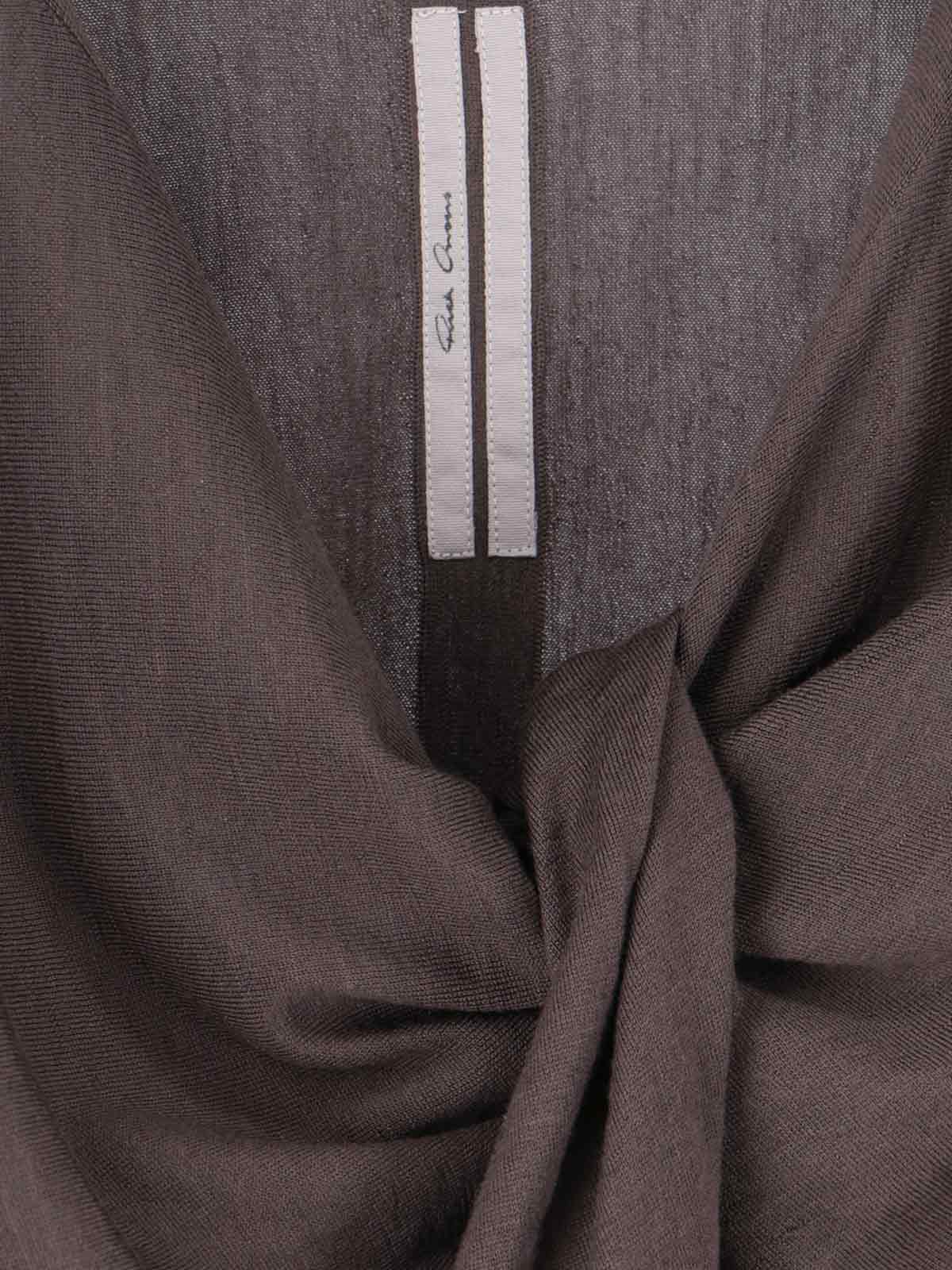 Rick Owens Crewneck Wrap Knitwear Long Sleeves Cropped In Burgundy