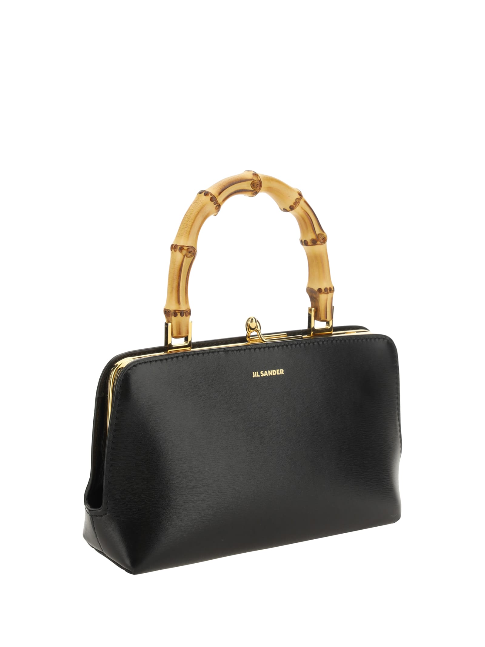 Shop Jil Sander Bamboo Handbag In Black