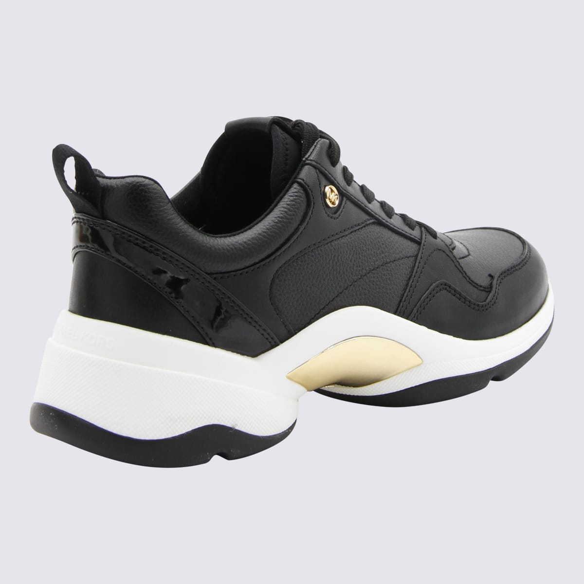 Michael Michael Kors Black Leather Orion Trainer Sneakers