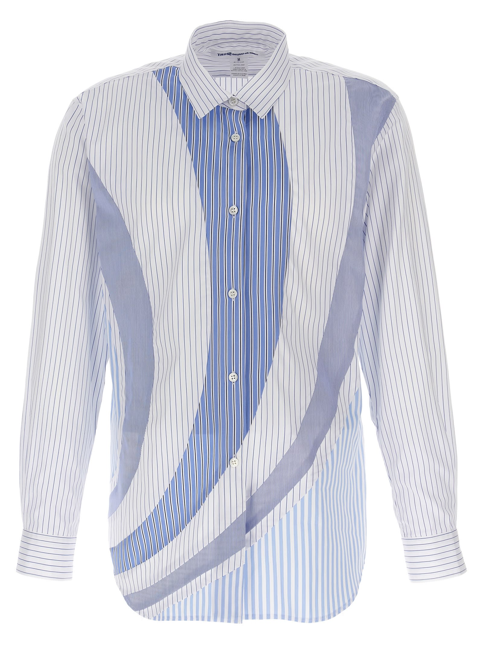 Shop Comme Des Garçons Shirt Striped Shirt In Light Blue