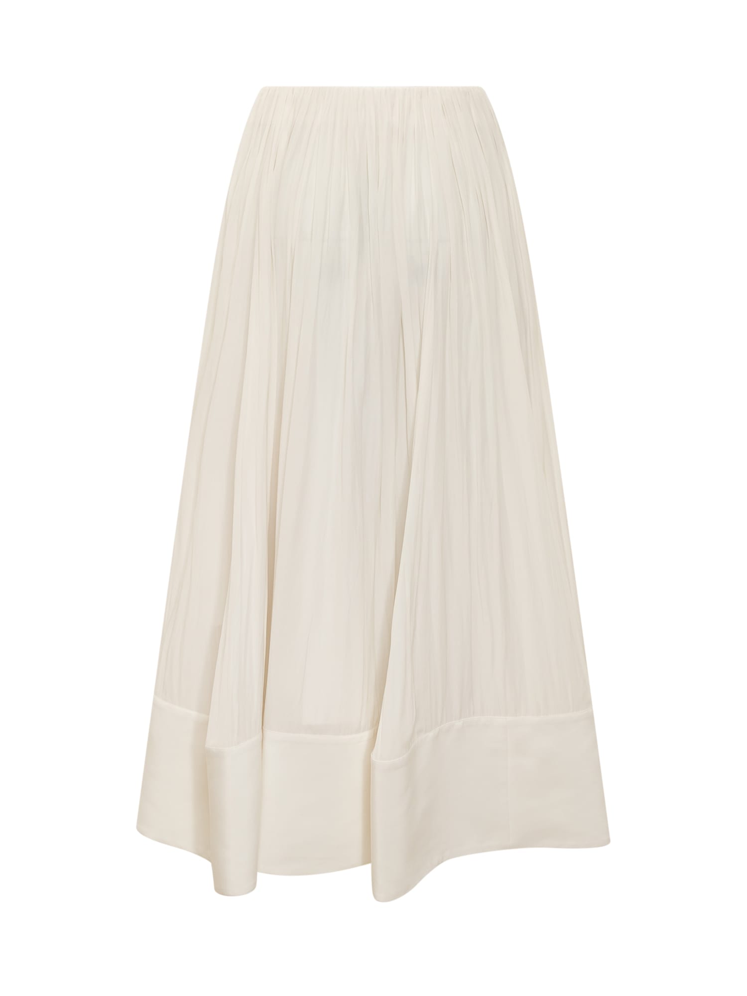Shop Lanvin Midi Skirt In Off White