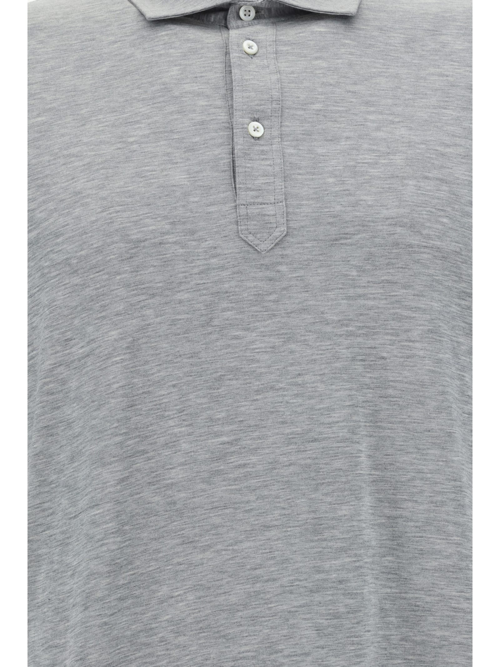 Shop Brunello Cucinelli Polo Shirt In Grey