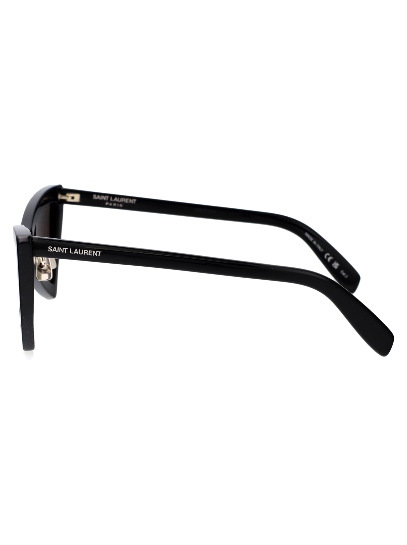 Shop Saint Laurent Sl 207 Jerry Sunglasses In 005 Black Black Black