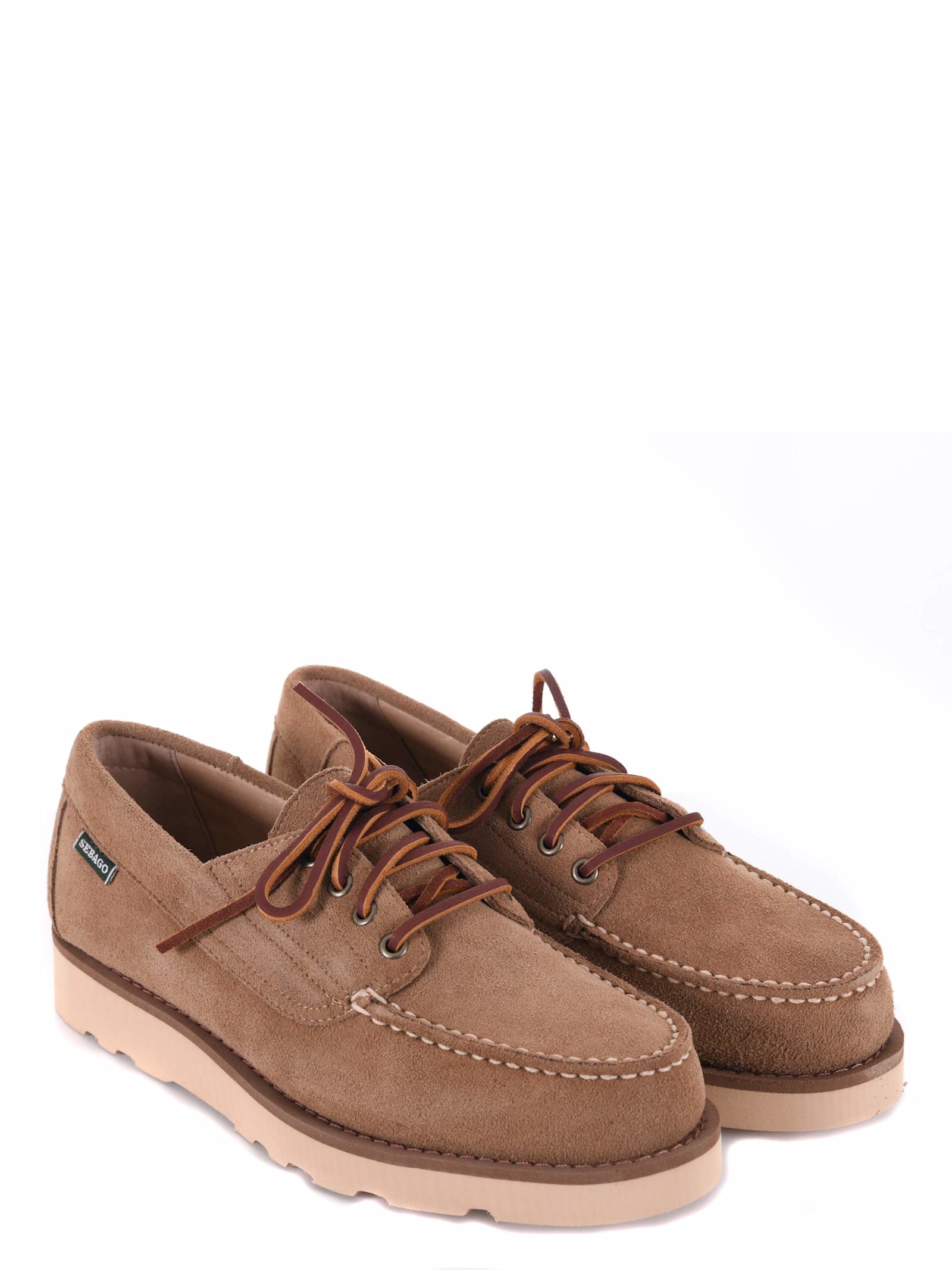 Shop Sebago Beige Suede Loafers