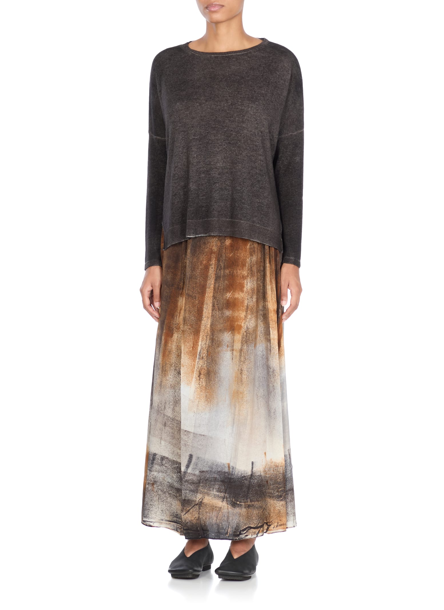 Avant Toi Gradient Grey Cashmere Sweater In Gray