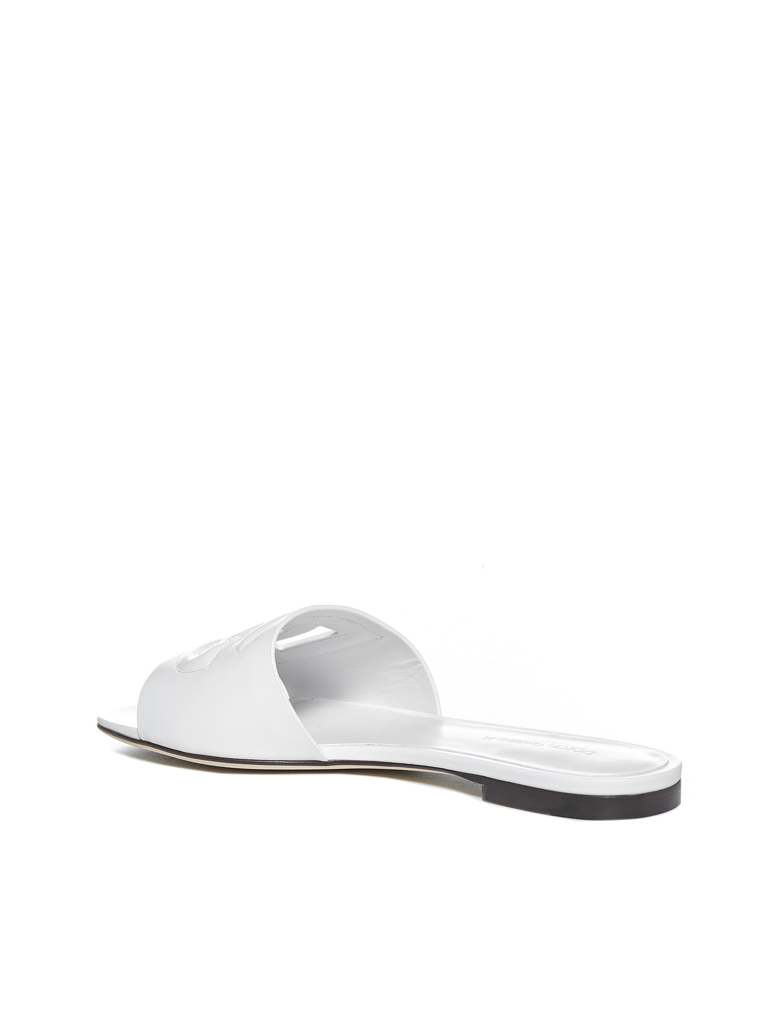 DOLCE & GABBANA LOGO EMBOSSED SLIDERS