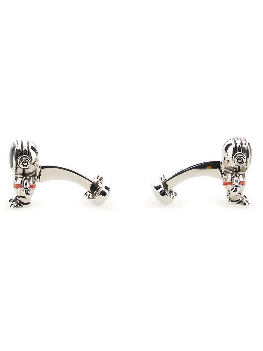 Paul Smith Silver Cufflinks In Copper Zinc In Black