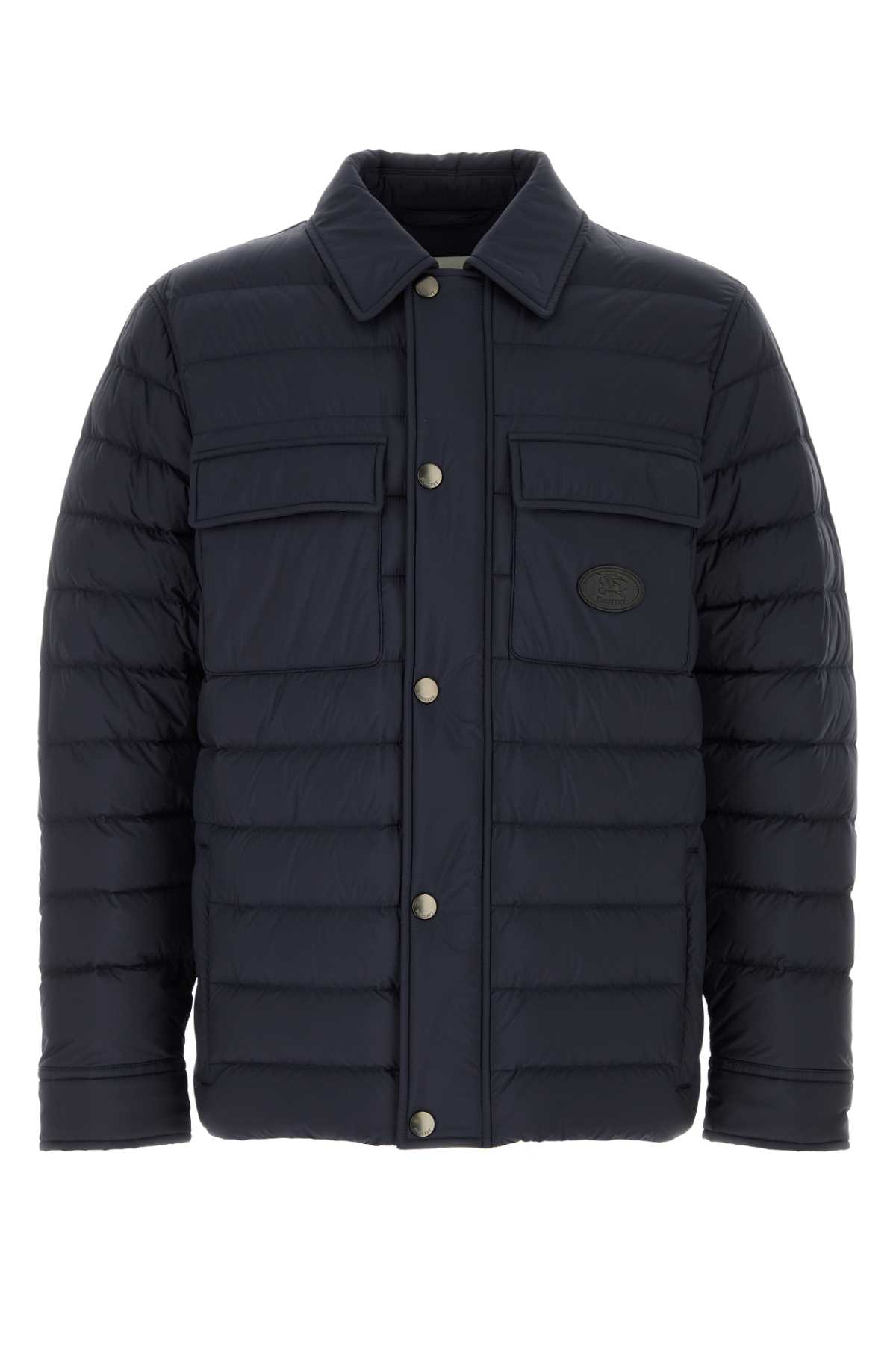 Burberry Padded Button-up Jacket In Blue
