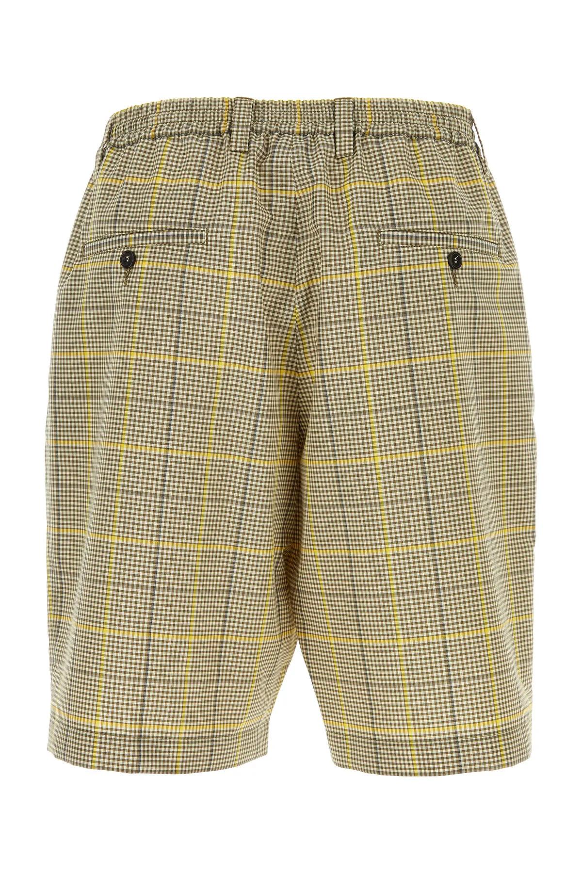 Shop Marni Printed Wool Blend Bermuda Shorts