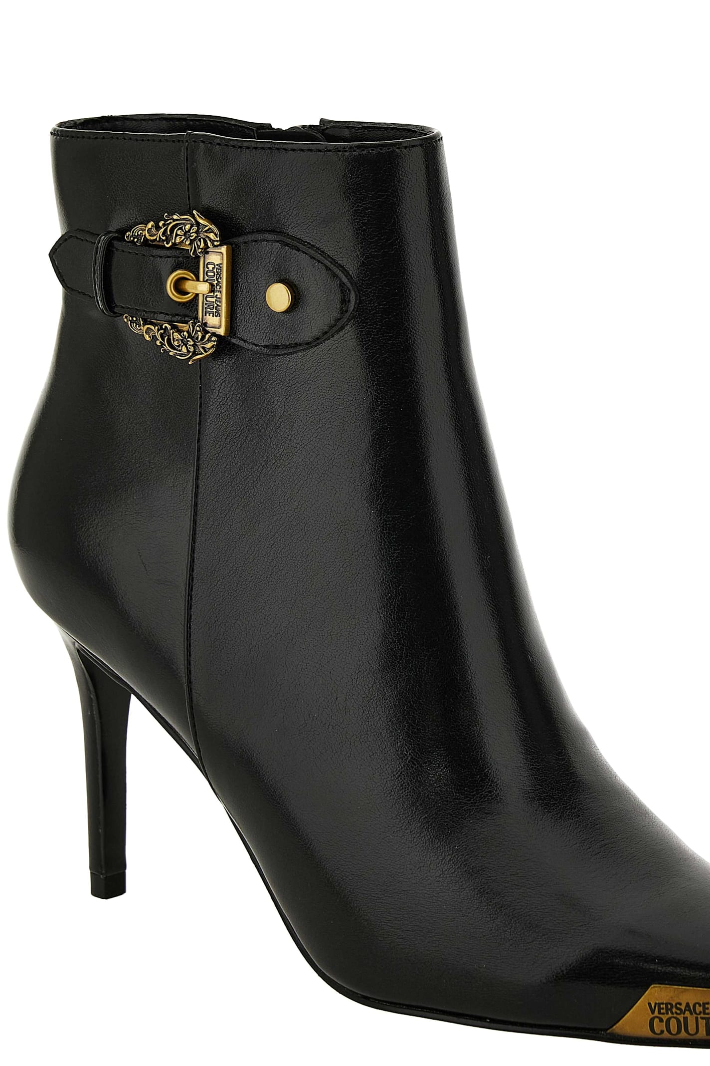 Versace Jeans Couture 90mm Scarlett Buckle-detail Ankle Boots In Black