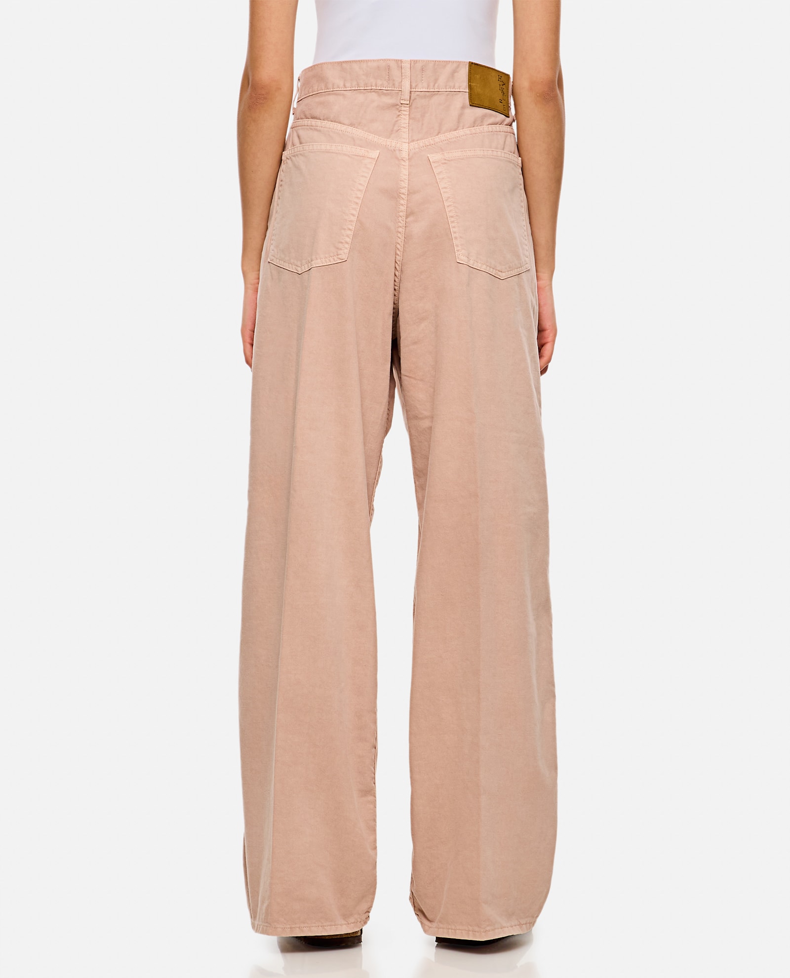 Haikure Wide High-waisted Jeans With Relaxed Fit And Pleat Details In Brown