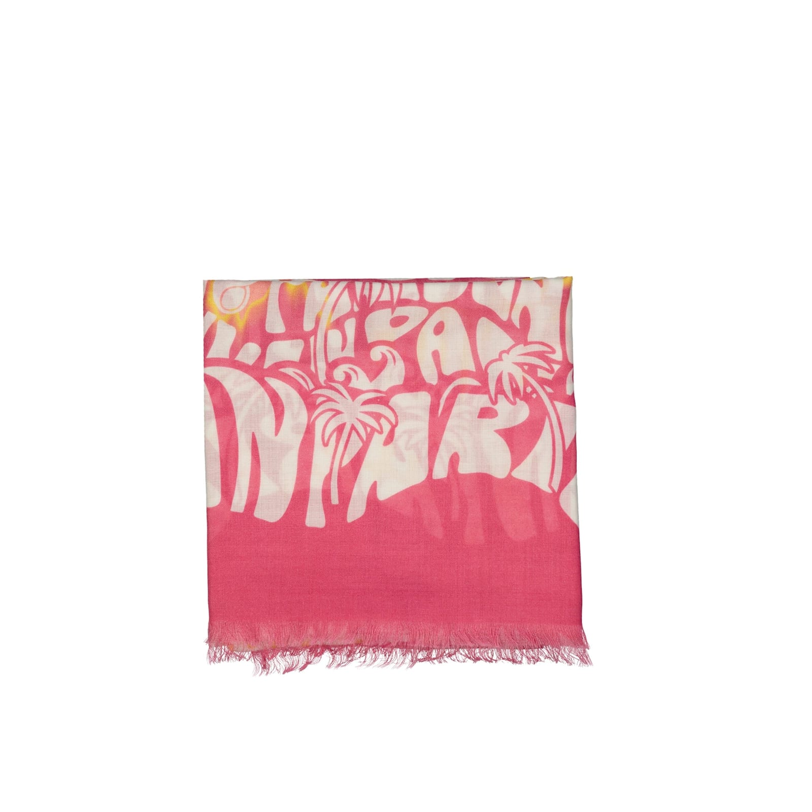 Shop Lanvin Wool Printed Scarf In Pink