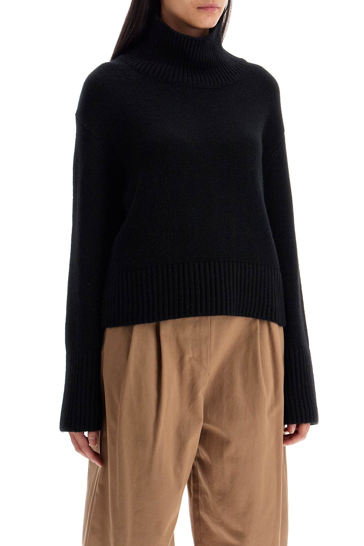 Lisa Yang Black Fleur Turtleneck In Bl Black