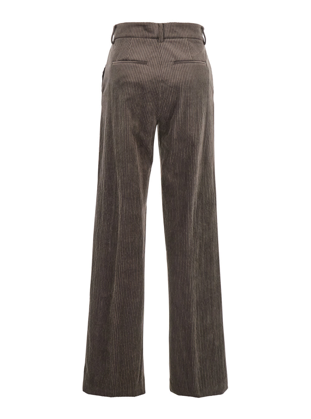 Antonelli Brown Trousers With Belt Loops In Velvet Woman In Brown