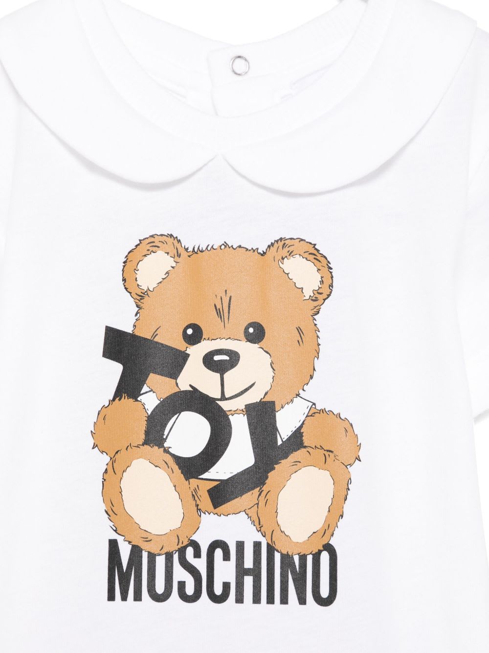 Moschino Kids Leo Teddy Print Romper In White
