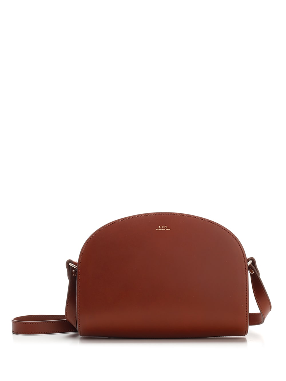 Shop Apc Demi-lune Shoulder Bag In Brown