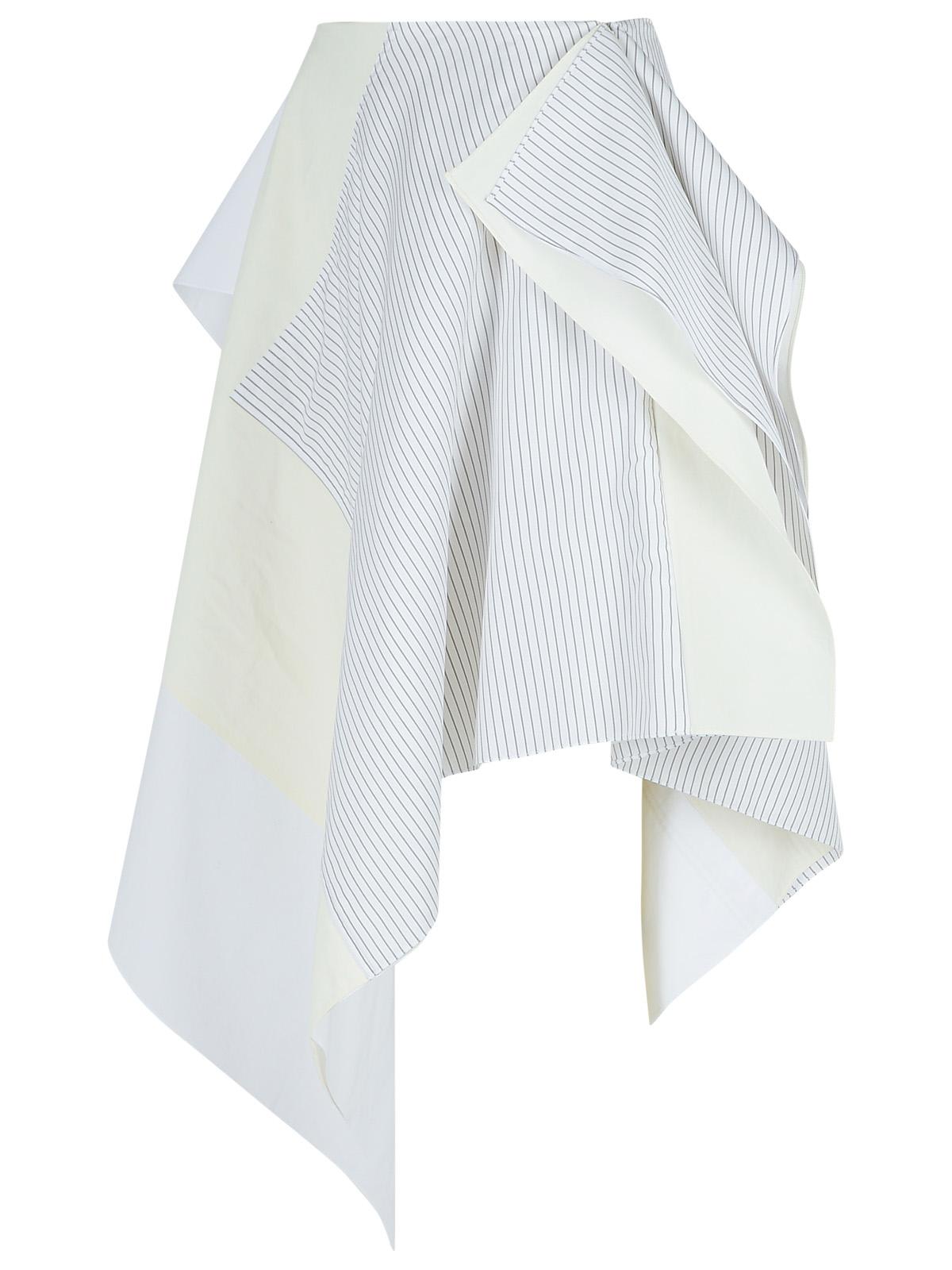 Jw Anderson Cotton Skirt With Patchwork Striped Layers In Grey