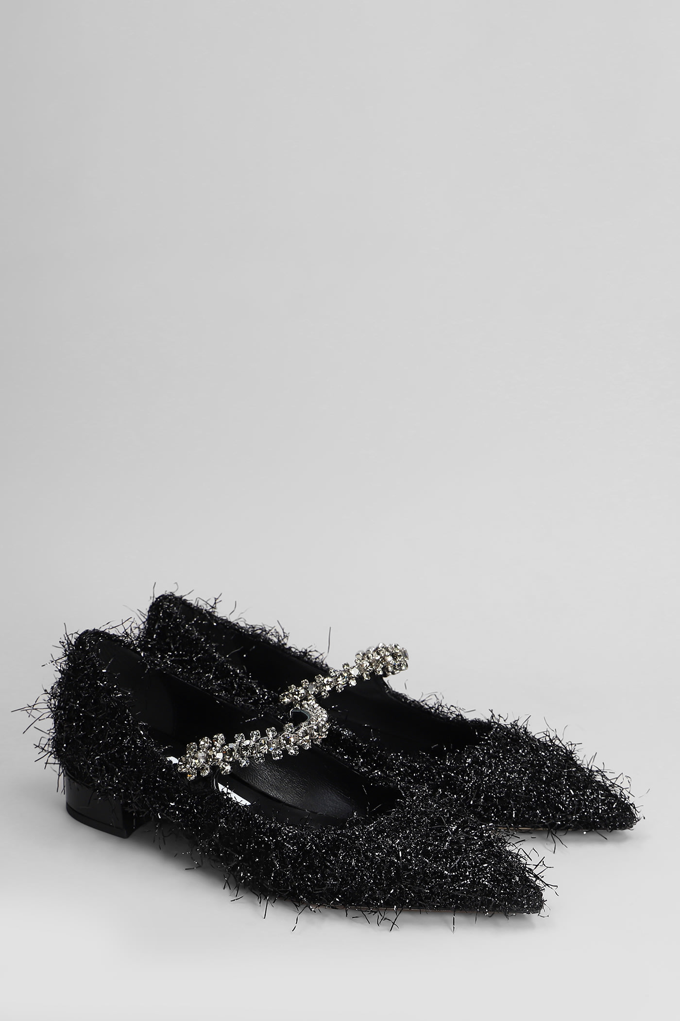 Jimmy Choo Bing Feather-embellished Ballet Flats In Black