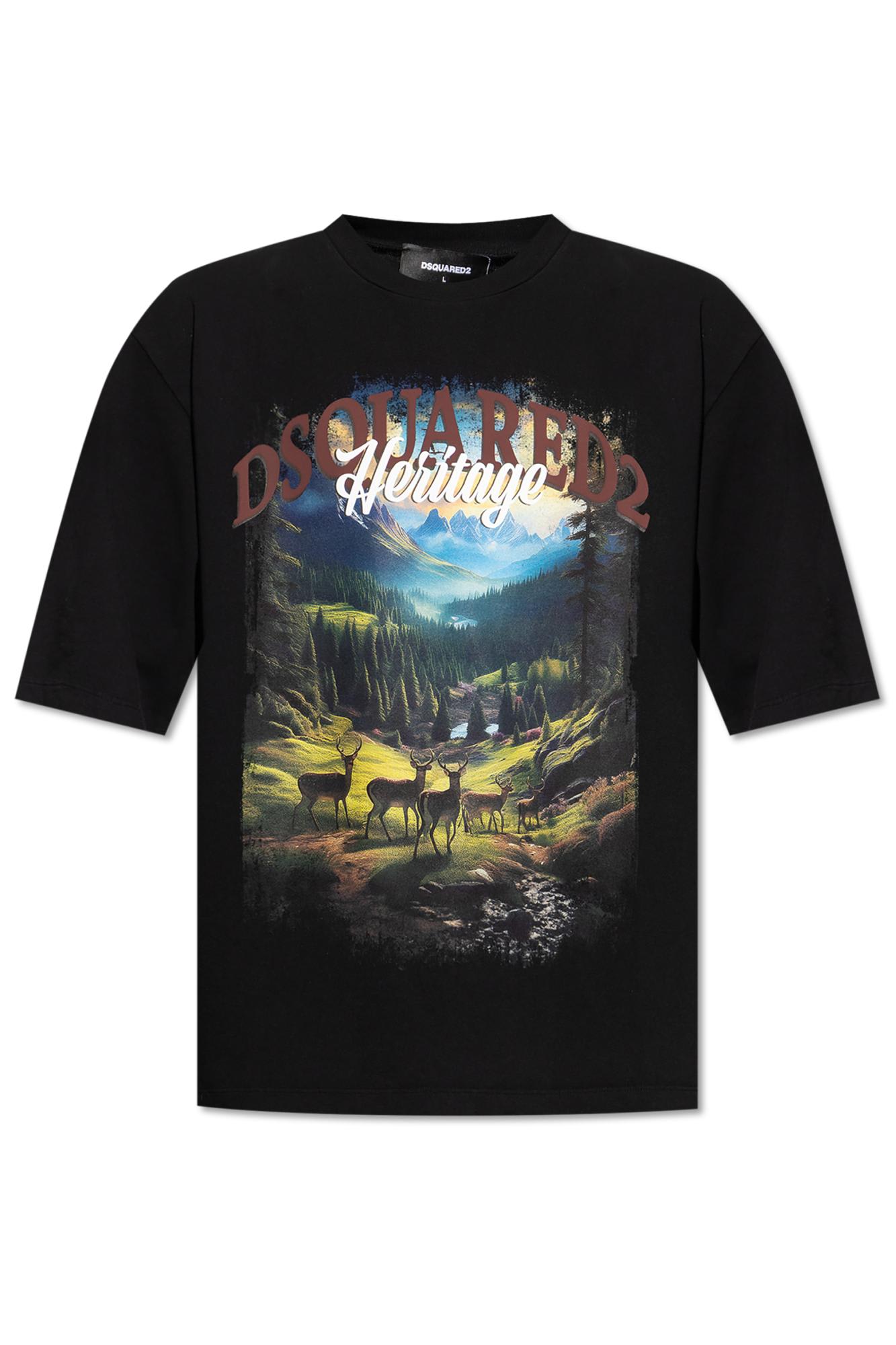 Dsquared2 Loose-fit Signature T-shirt In Black