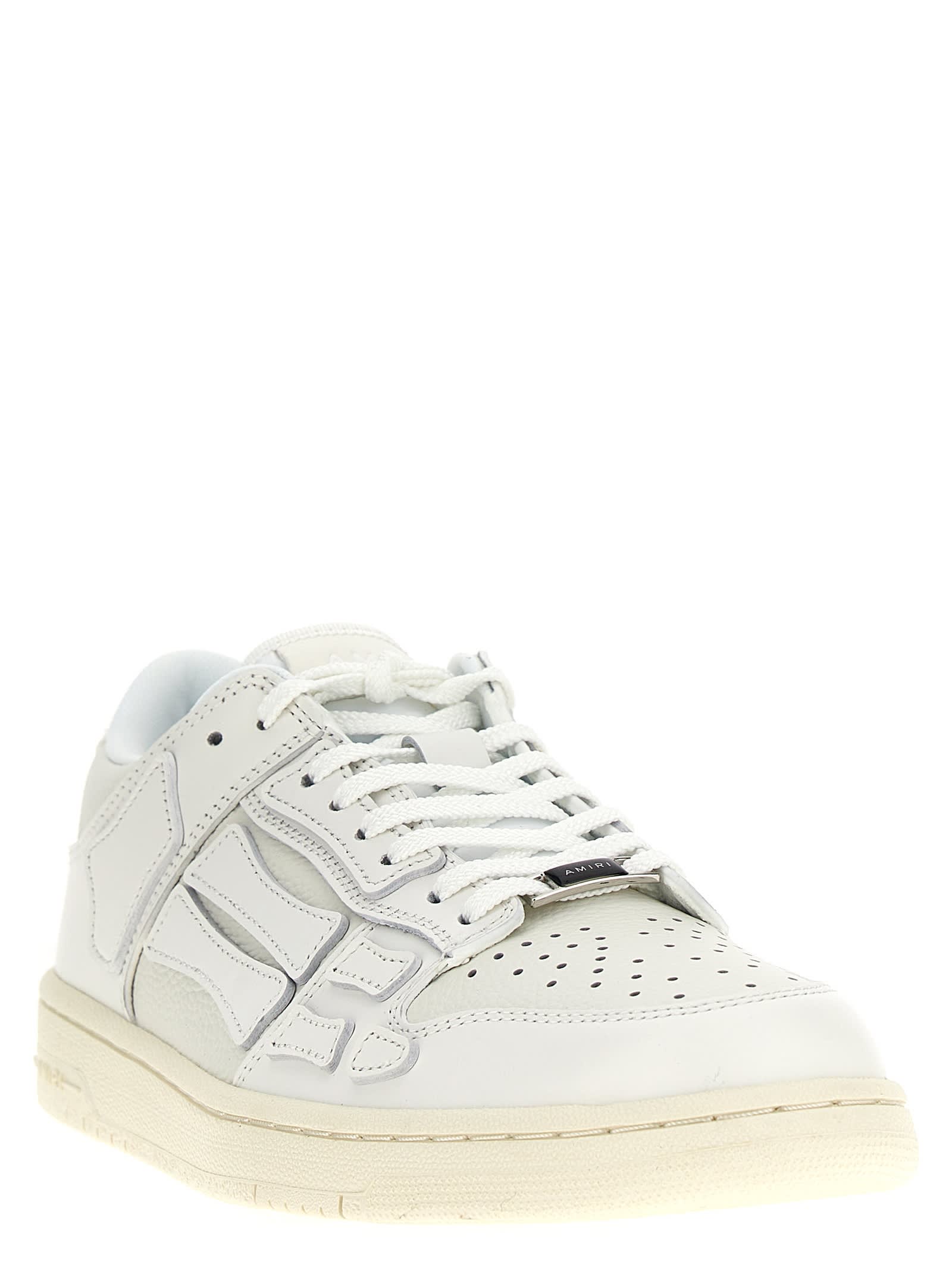 Shop Amiri Skel Top Low Sneakers In White