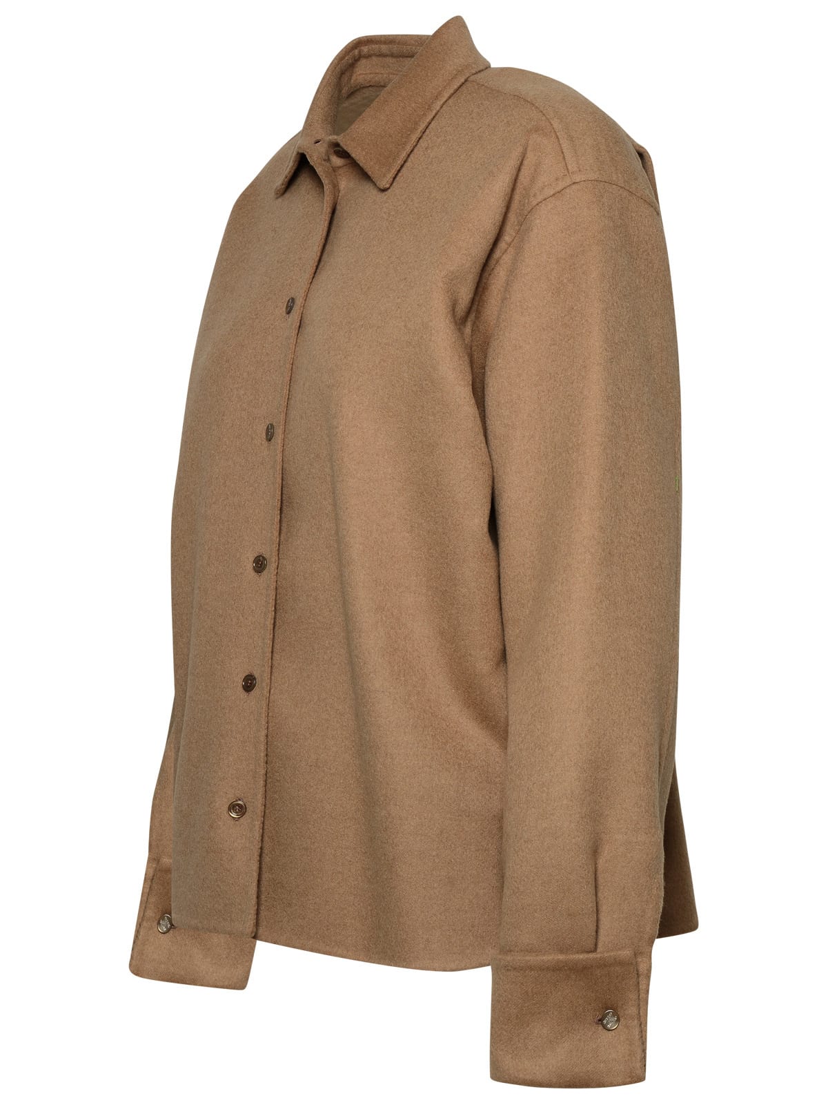 Max Mara Popoli Hemd Aus Wollfilz In Beige