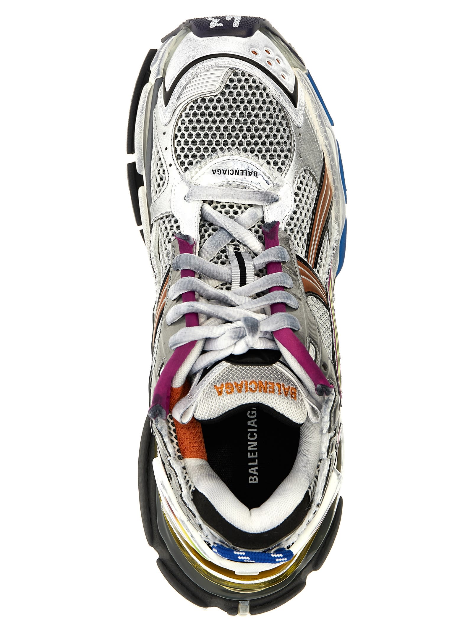 Balenciaga Men's Multicolor Mesh Runner Sneakers In Multicolor