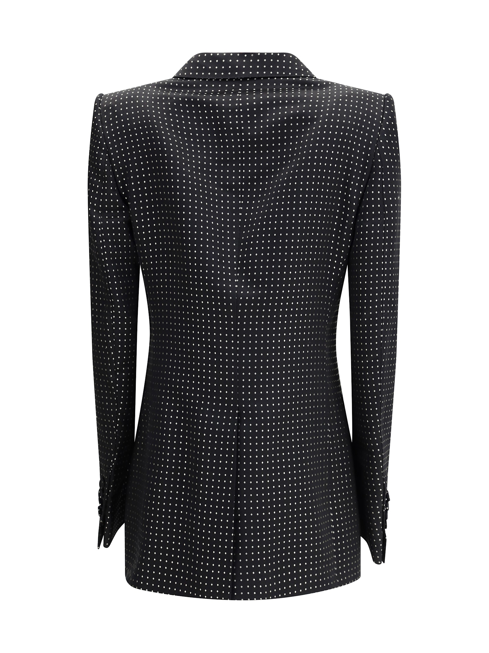 Tom Ford Single Breasted Jacket With Polka Dots In Black