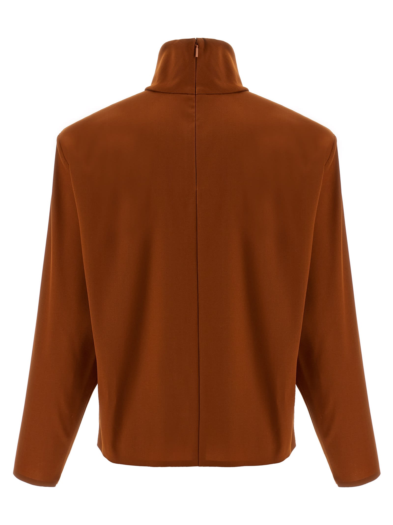 Saint Laurent Structured Shoulder Sweater In Orange