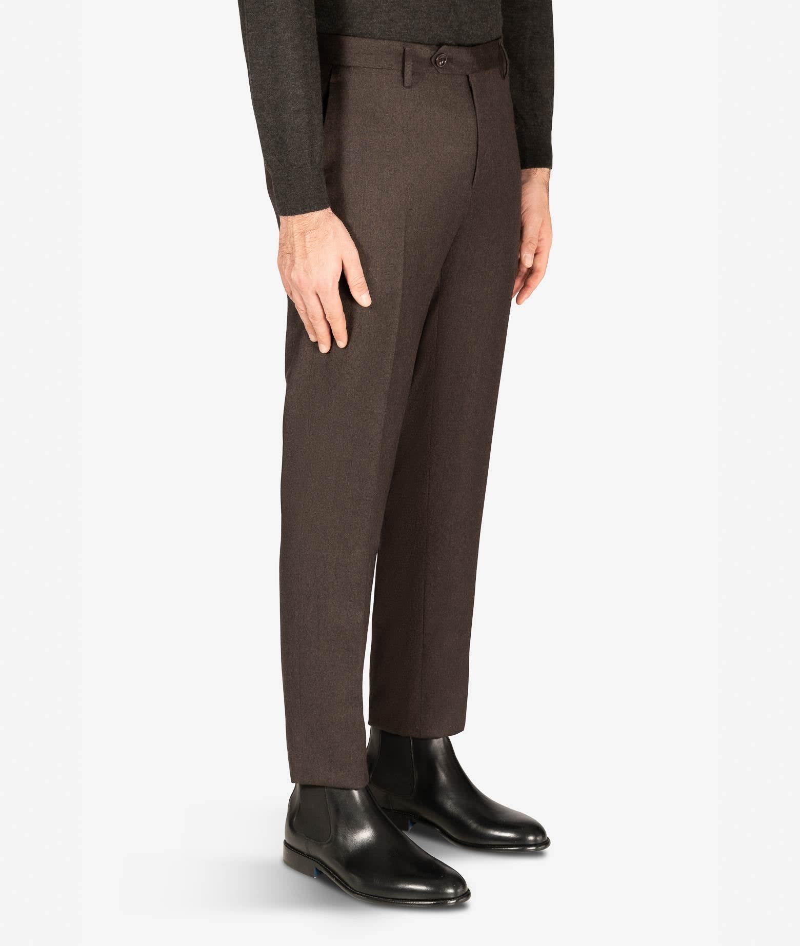 Larusmiani Velvet Trousers Howard Pants In Chocolate