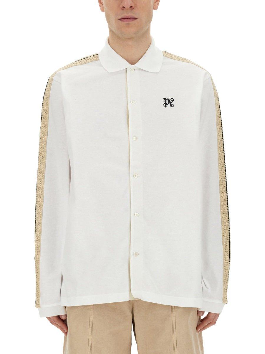 Shop Palm Angels Monogram Detailed Buttoned Shirt