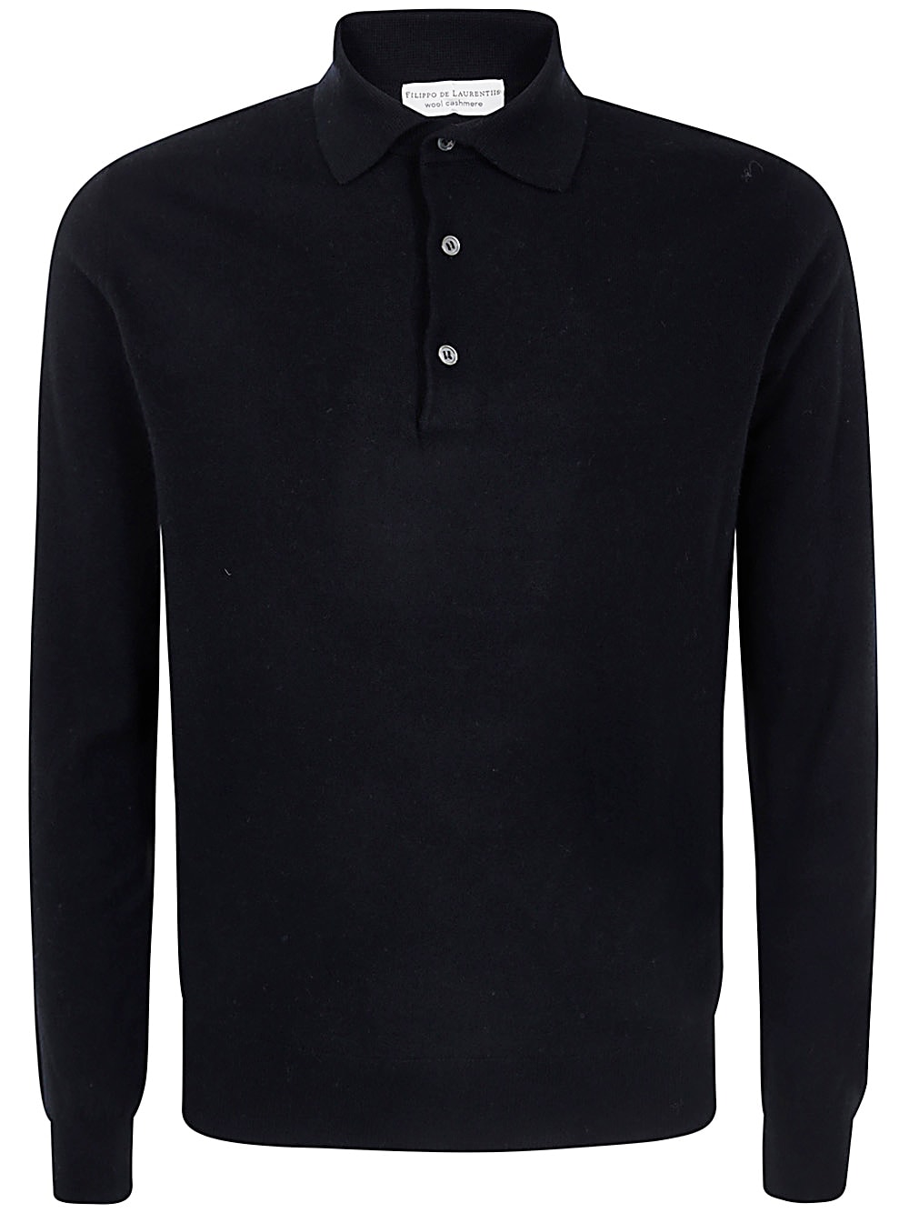 Shop Filippo De Laurentiis Long Sleeves Cashmere Wool Polo Neck In Black