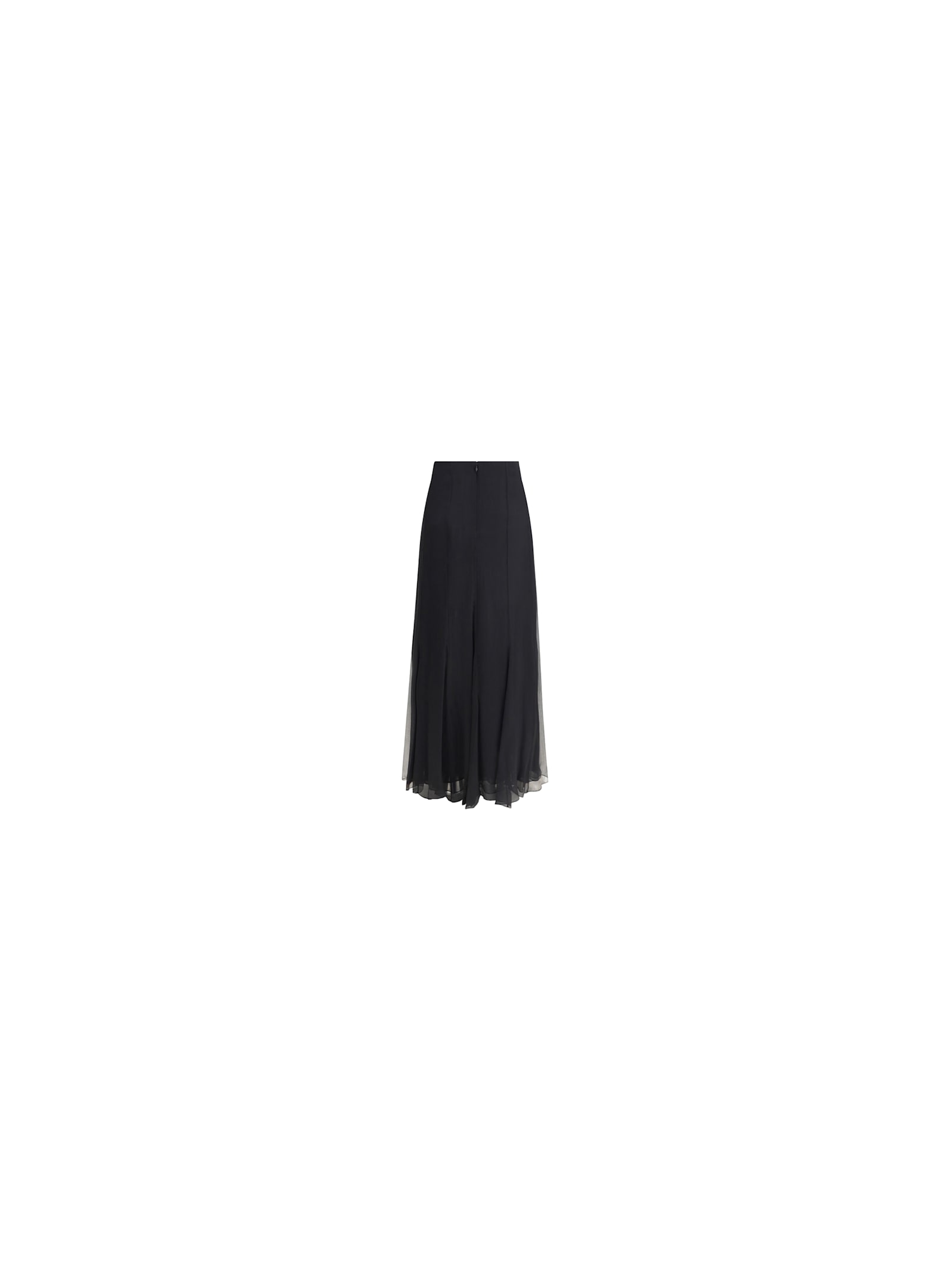 Chloé Silk Long Skirt In Black