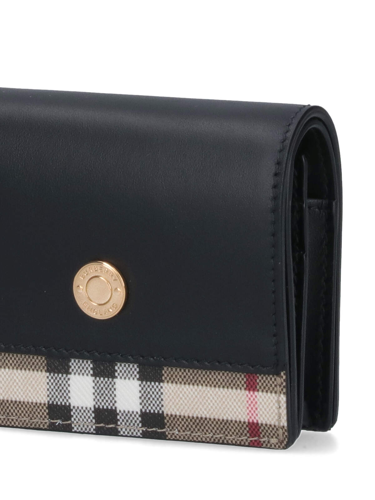 Shop Burberry Check Wallet In Black