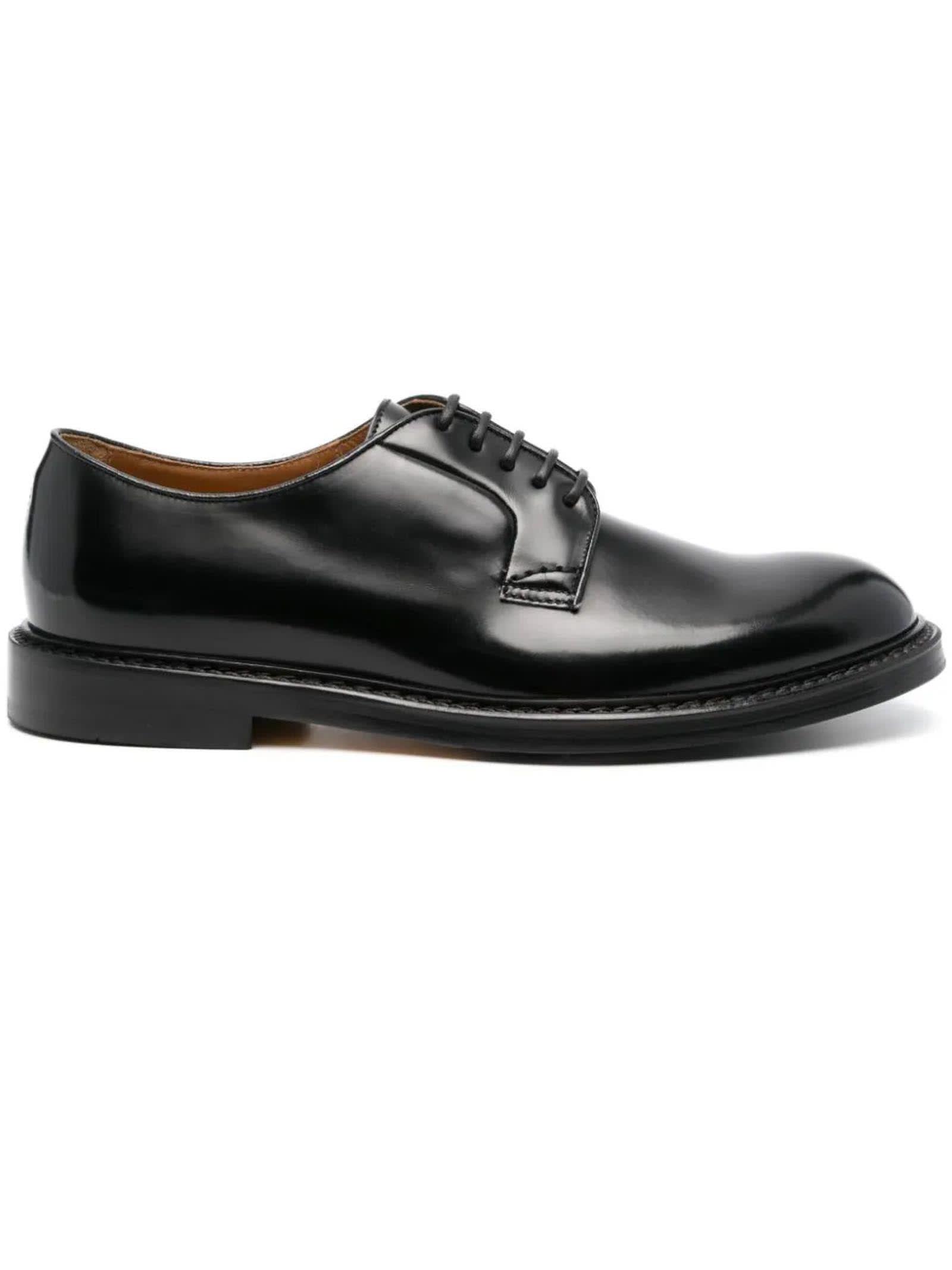 Shop Doucal's Black Lace-up Derby Shoes