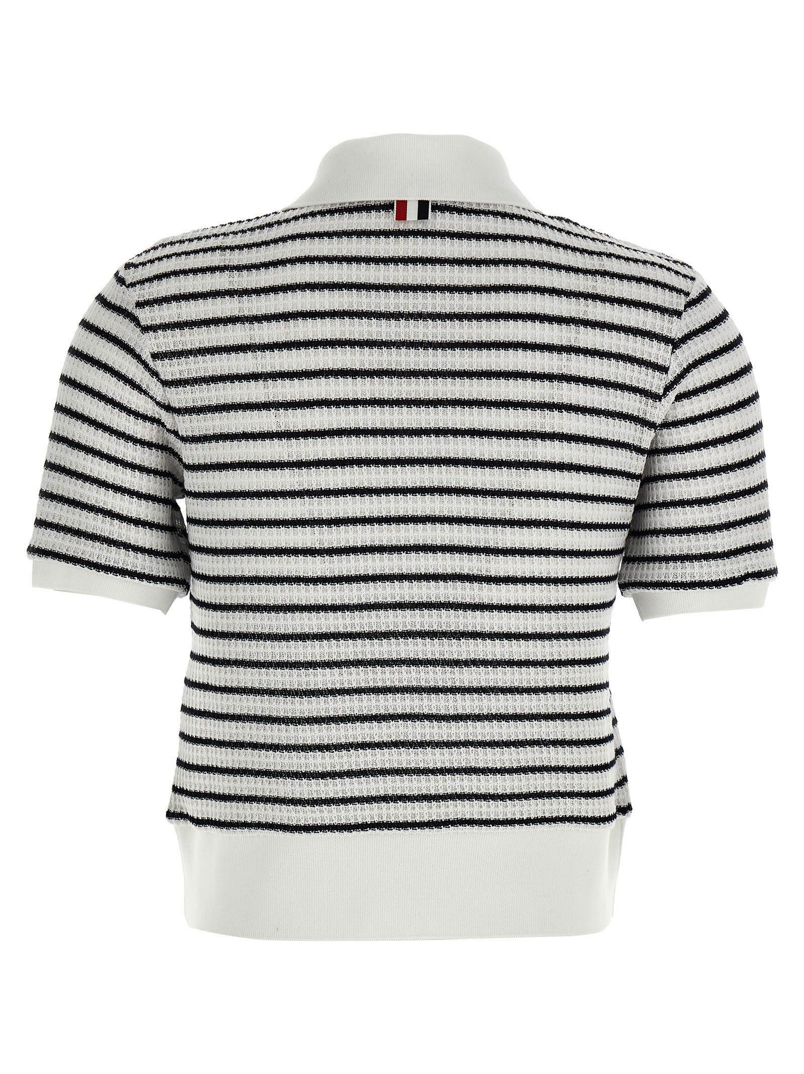 Thom Browne Striped Textured-knit Polo Shirt In Multicolor