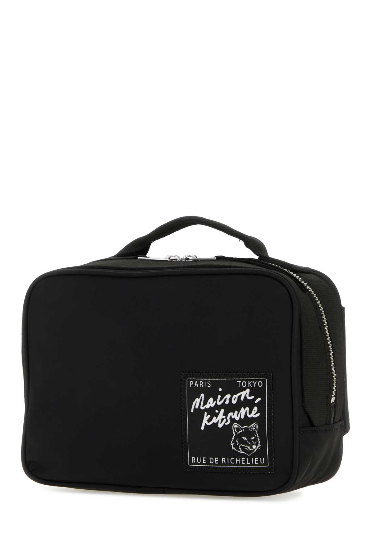 Maison Kitsuné Black Nylon Belt Bag In Black
