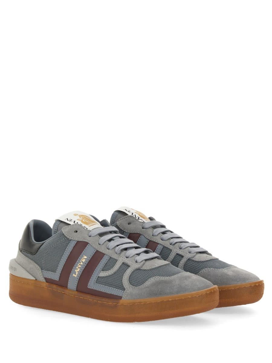 Shop Lanvin Mesh, Suede And Nappa Leather Sneaker In Grey