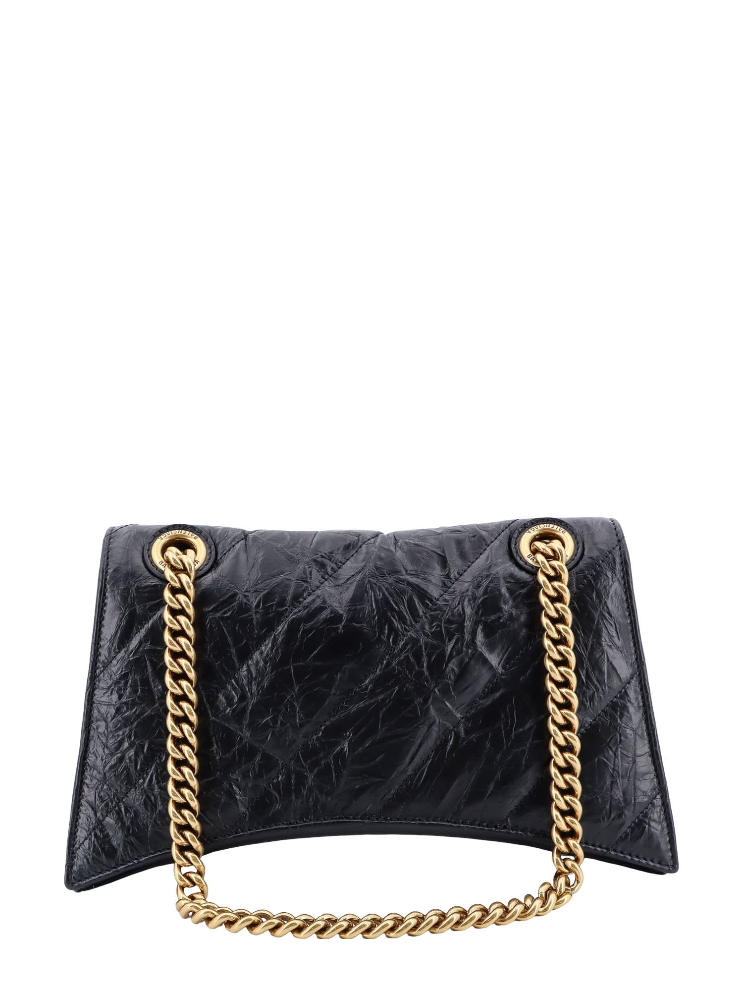 Shop Balenciaga Crush Shoulder Bag In Black