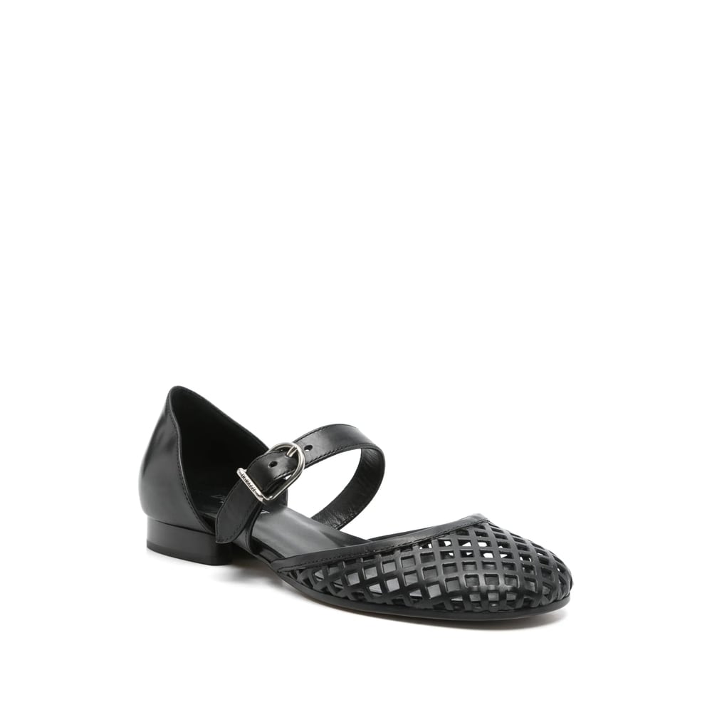 Durazzi Milano Cut Out-detail Ballet Flats In Black