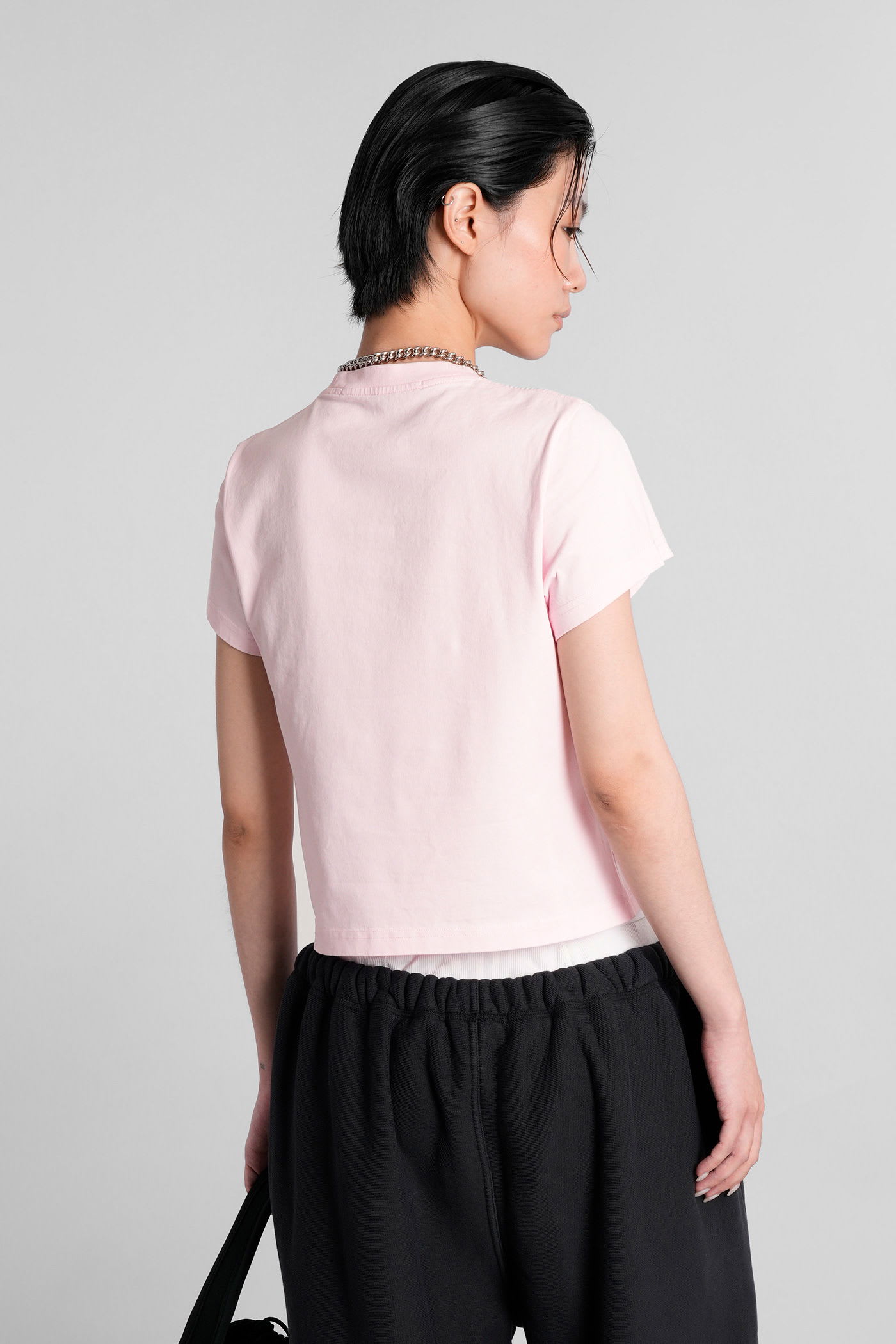 Alexander Wang T-shirt In Rose-pink Cotton In Multi