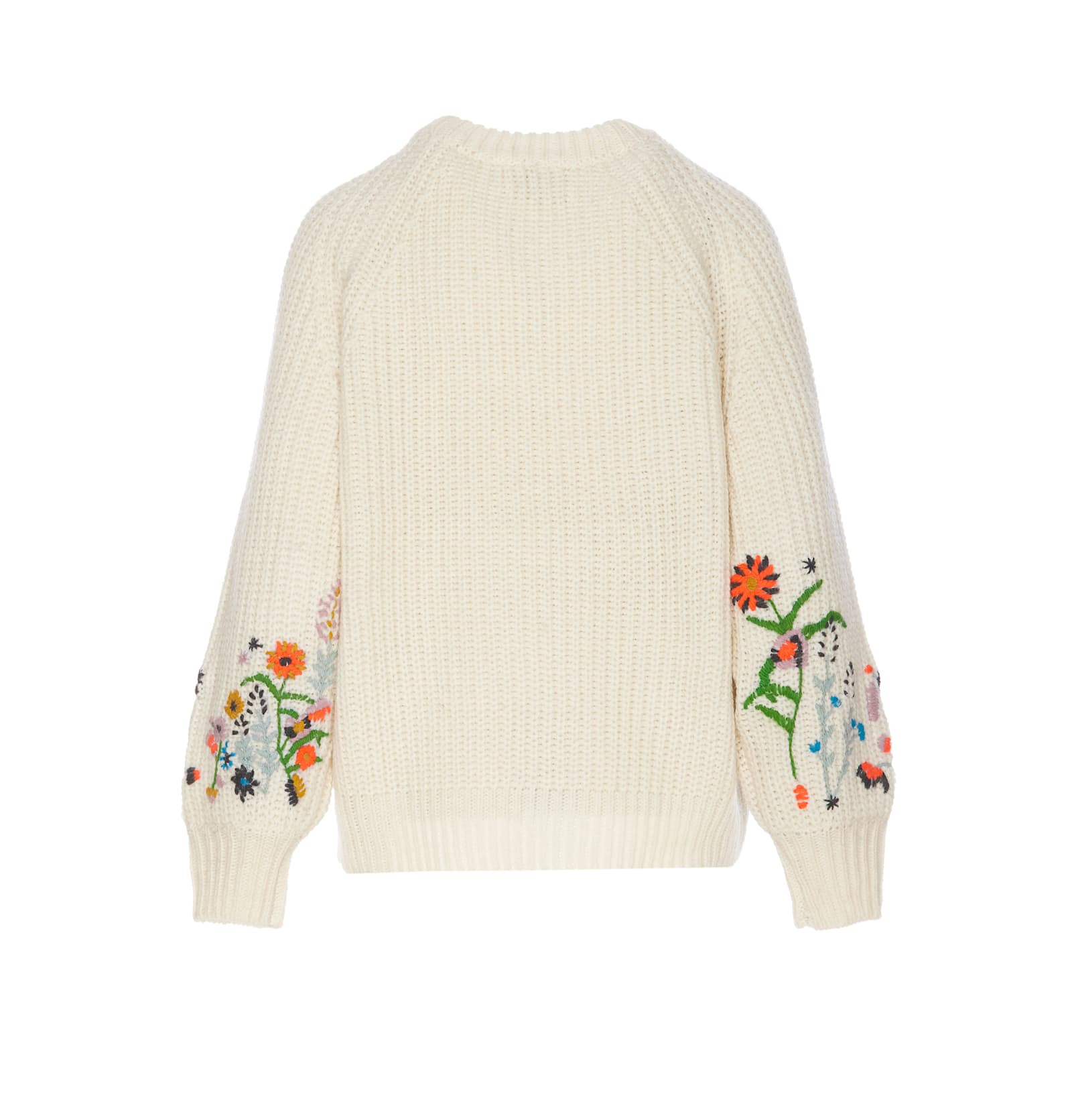 Shop Essentiel Antwerp Glossy Embroidered Sweater In White