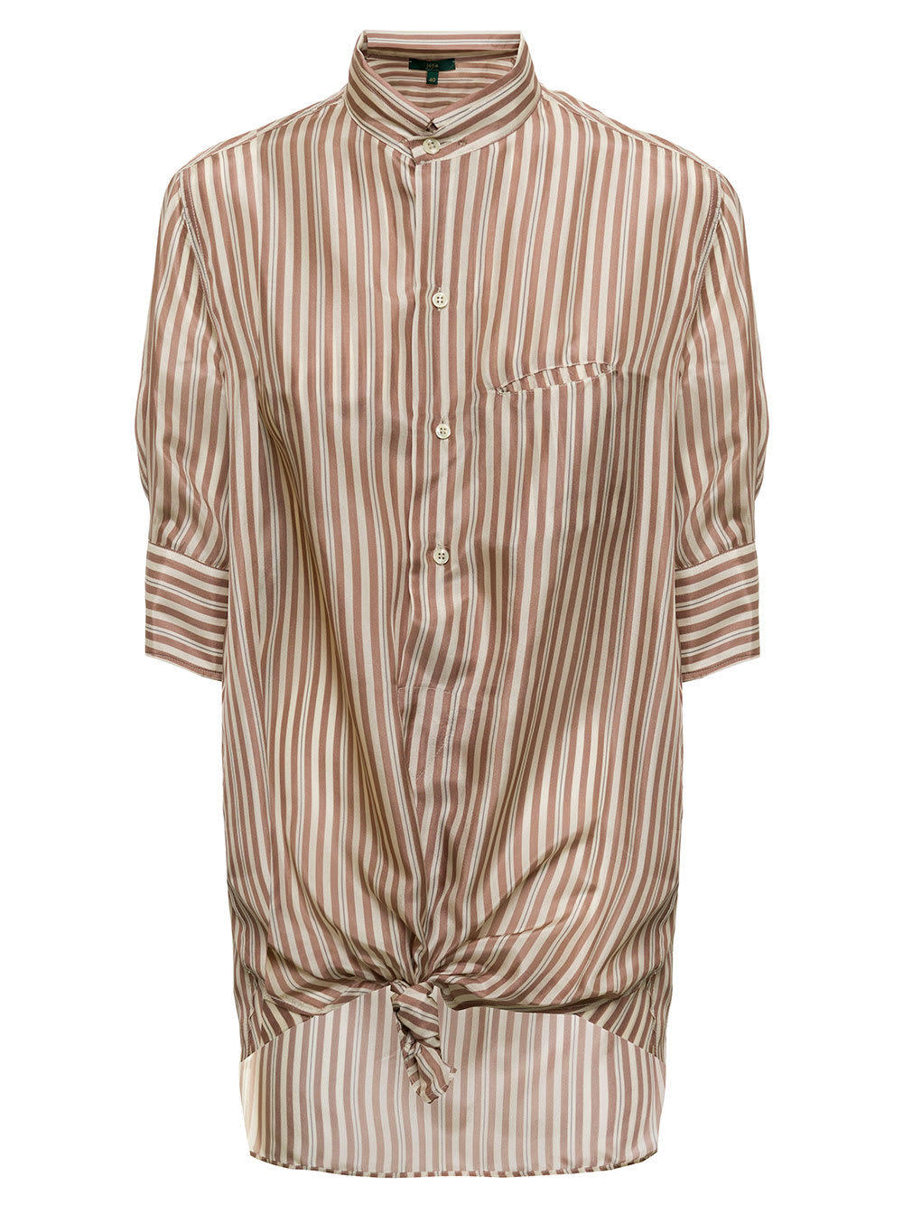 Jejia Womans Ines Striped Silk Shirt