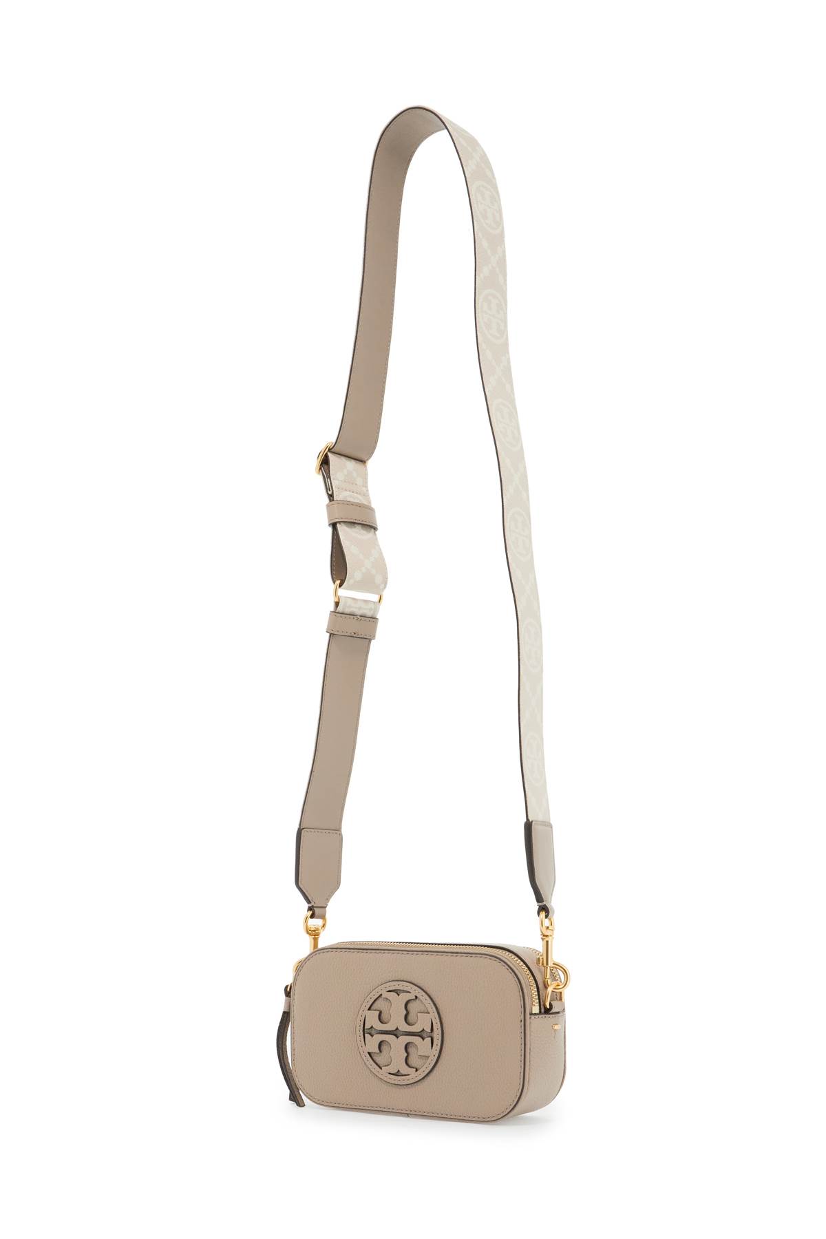 Shop Tory Burch Miller Mini Crossbody Bag In Fresh Clay (grey)