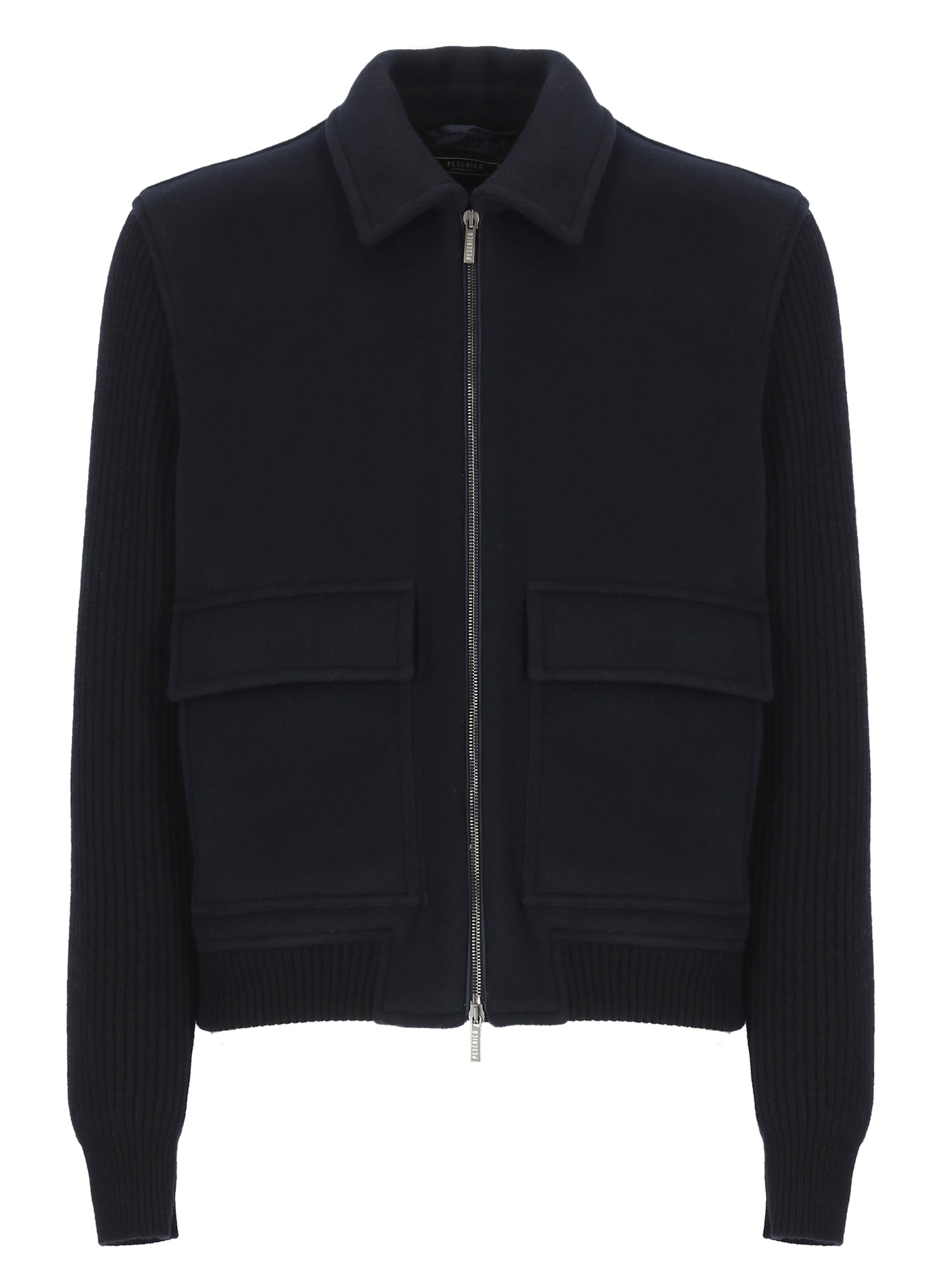 Shop Peserico Virgin Wool And Cashmere Jacket In Blue